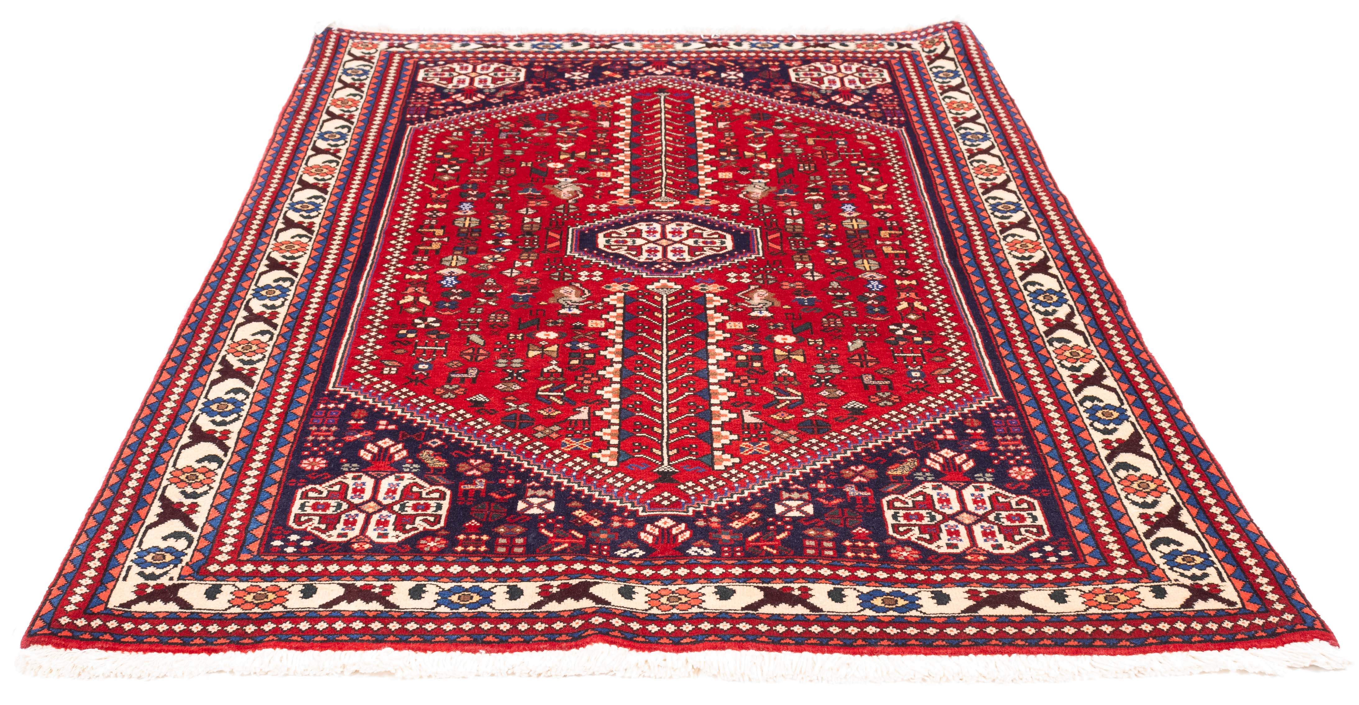 Traditional Persian Abadeh Rug <br> 3'6 x 5'1