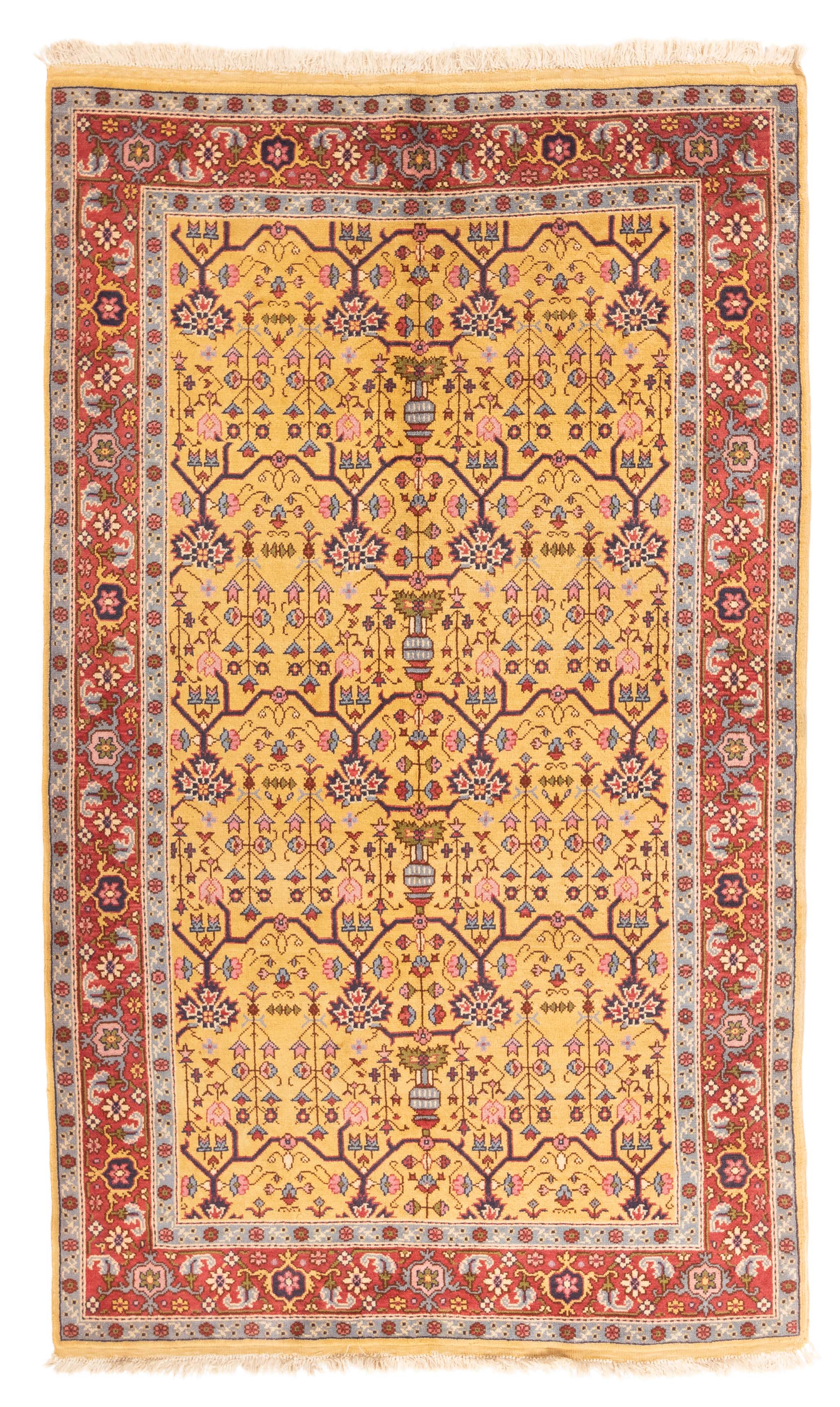 Vintage Turkish Oushak Rug <br> 4'10 x 8'0