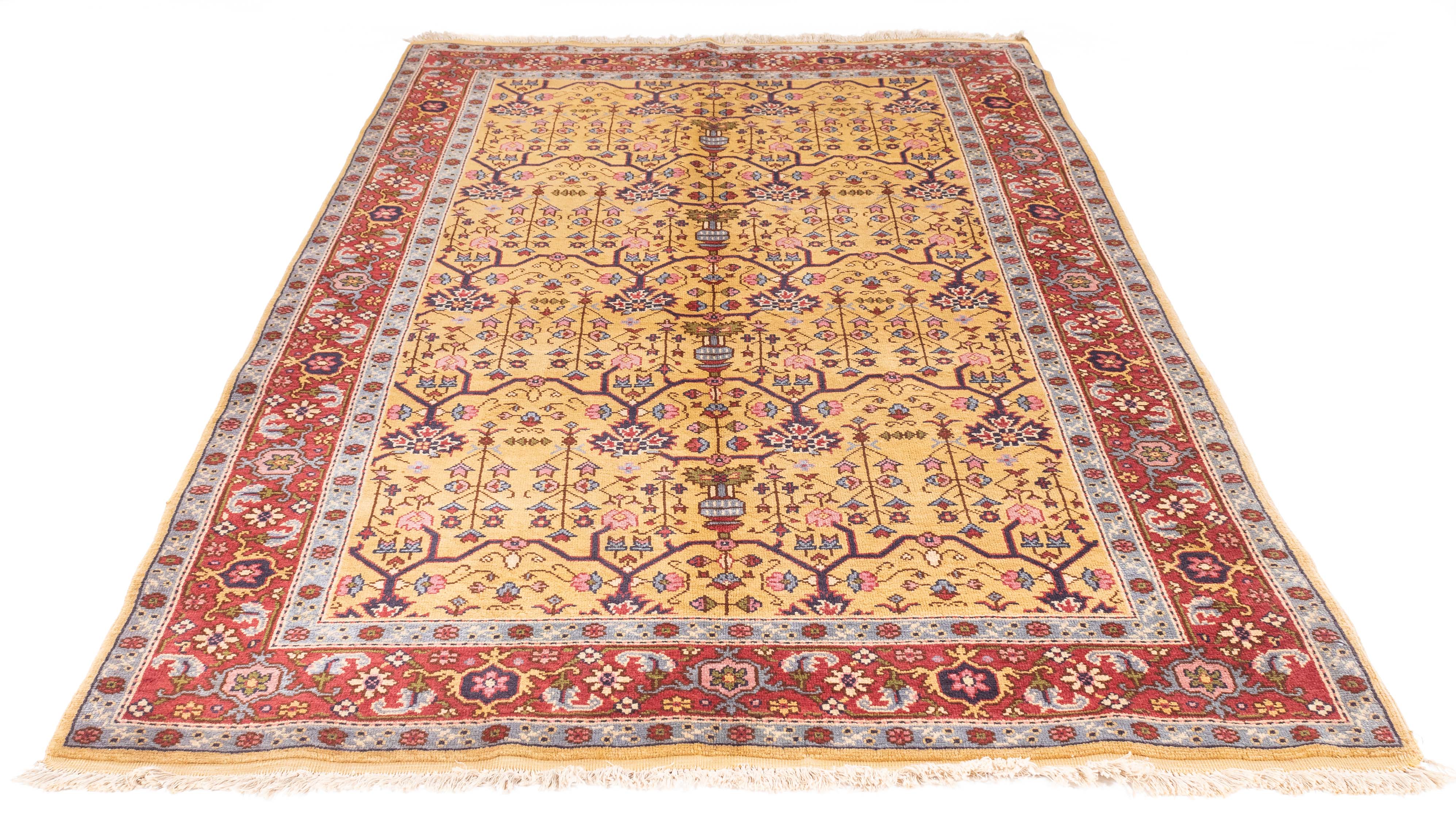 Vintage Turkish Oushak Rug <br> 4'10 x 8'0