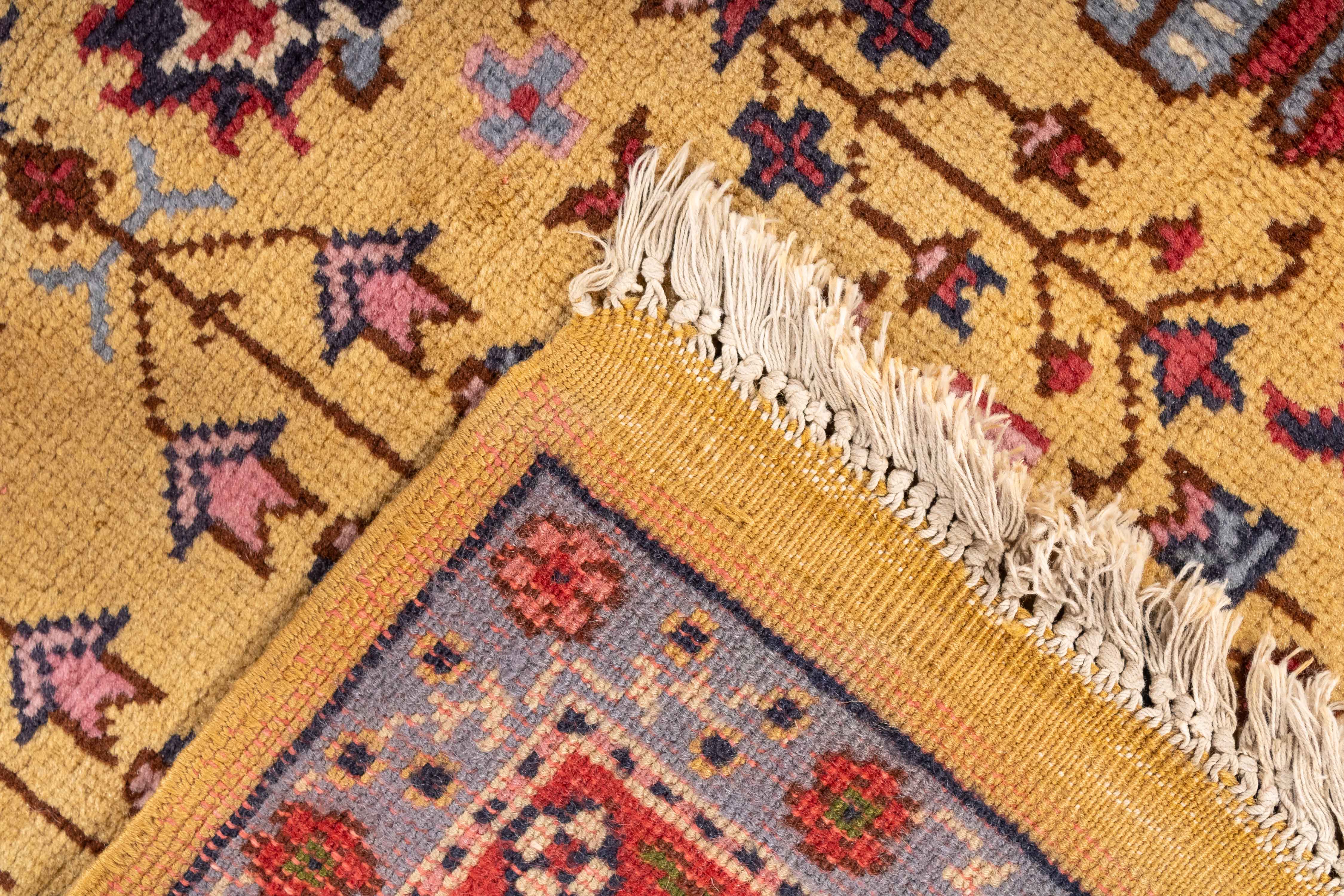 Vintage Turkish Oushak Rug <br> 4'10 x 8'0