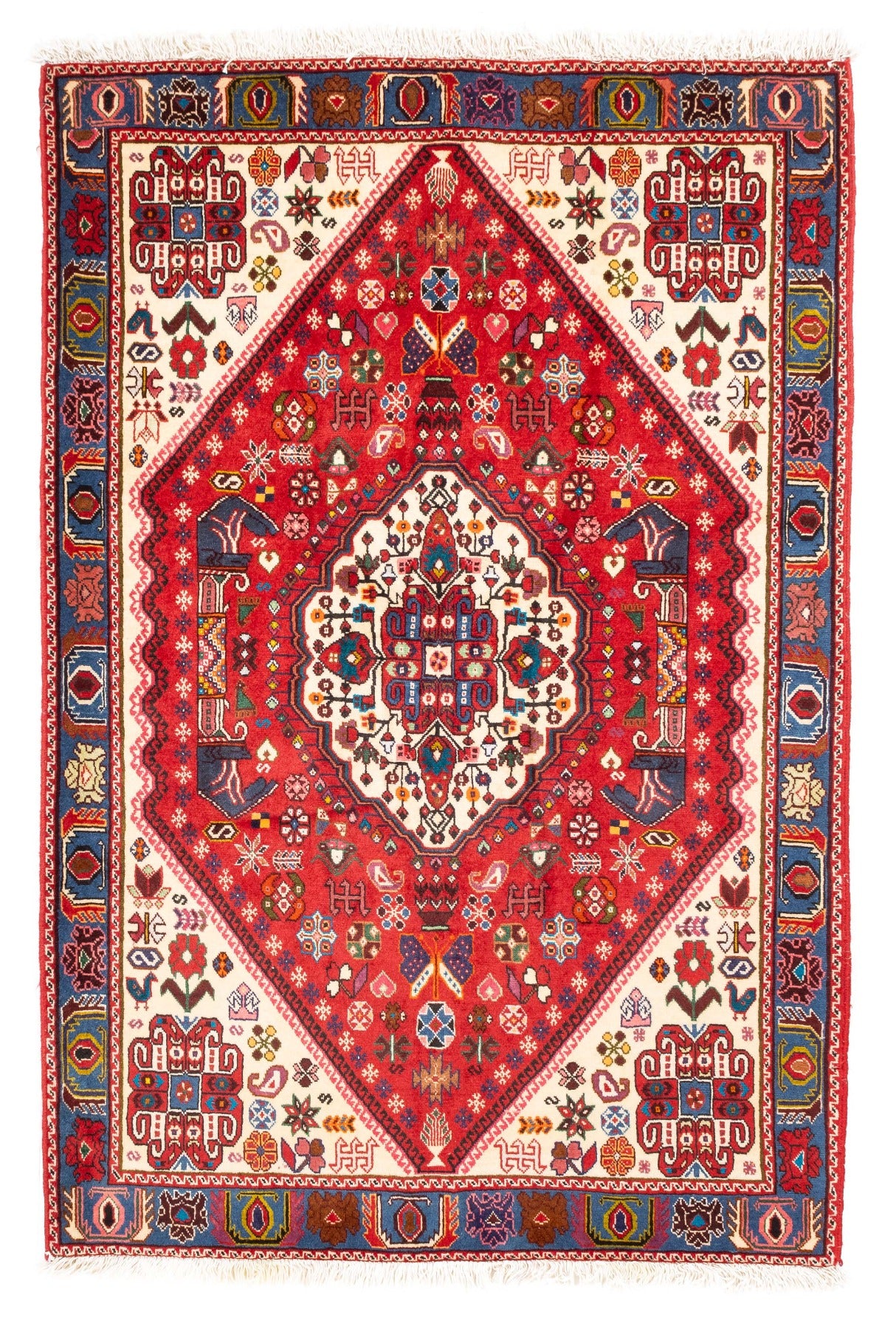 PersianTribal Qashqa'I Rug <br> 3'7 x 5'4