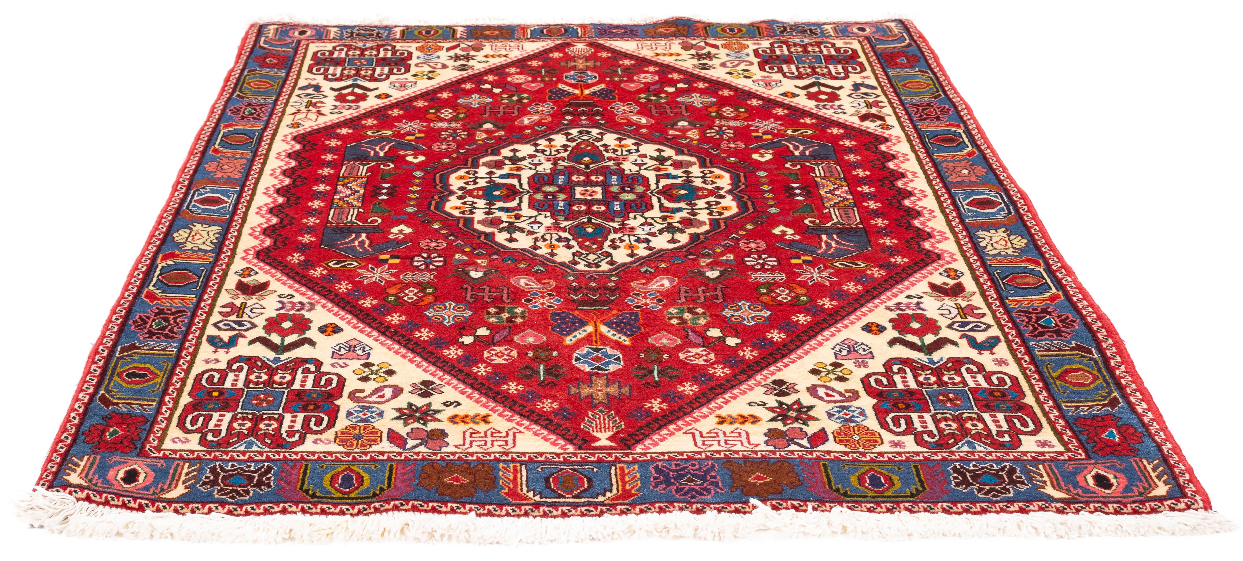 PersianTribal Qashqa'I Rug <br> 3'7 x 5'4