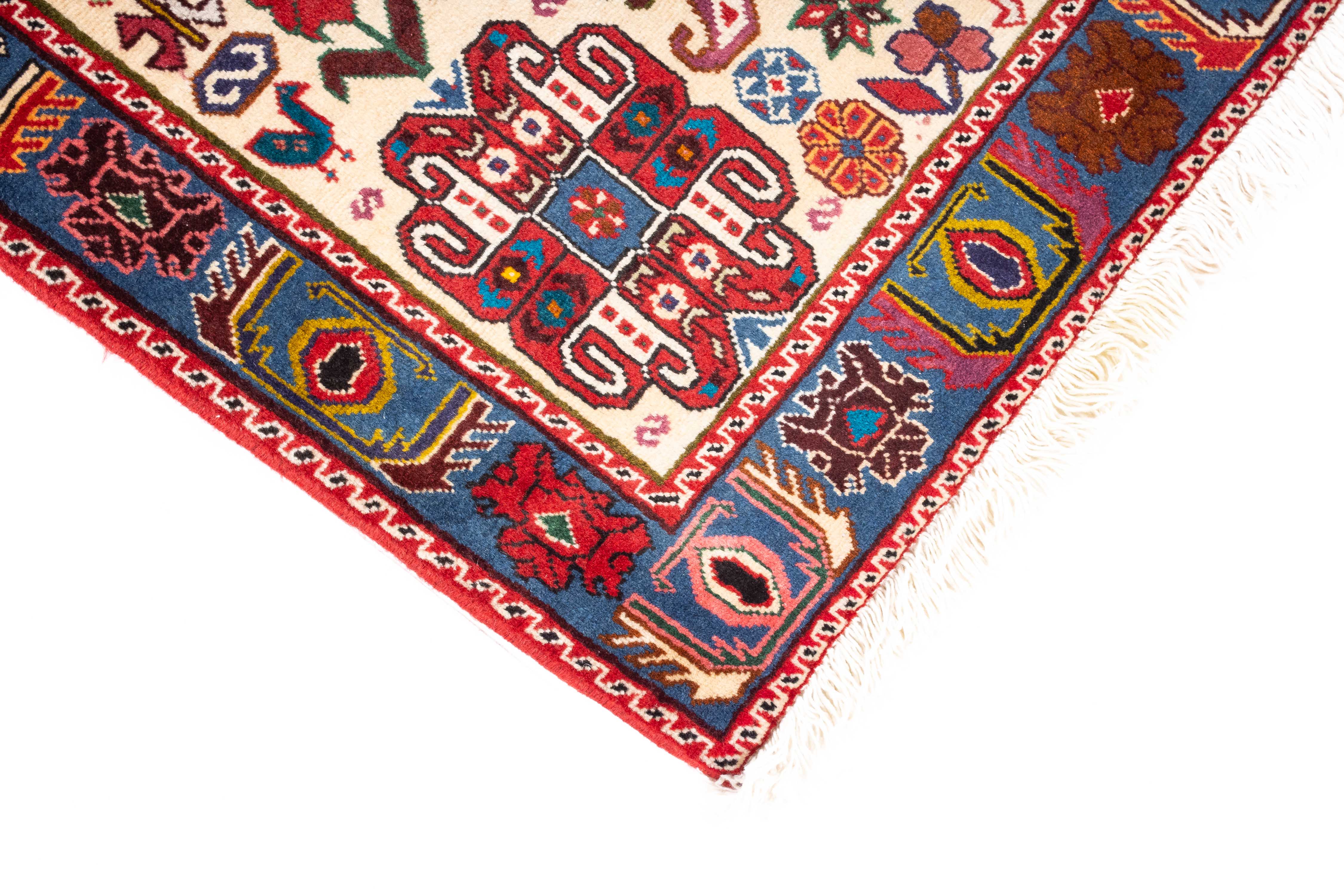 PersianTribal Qashqa'I Rug <br> 3'7 x 5'4