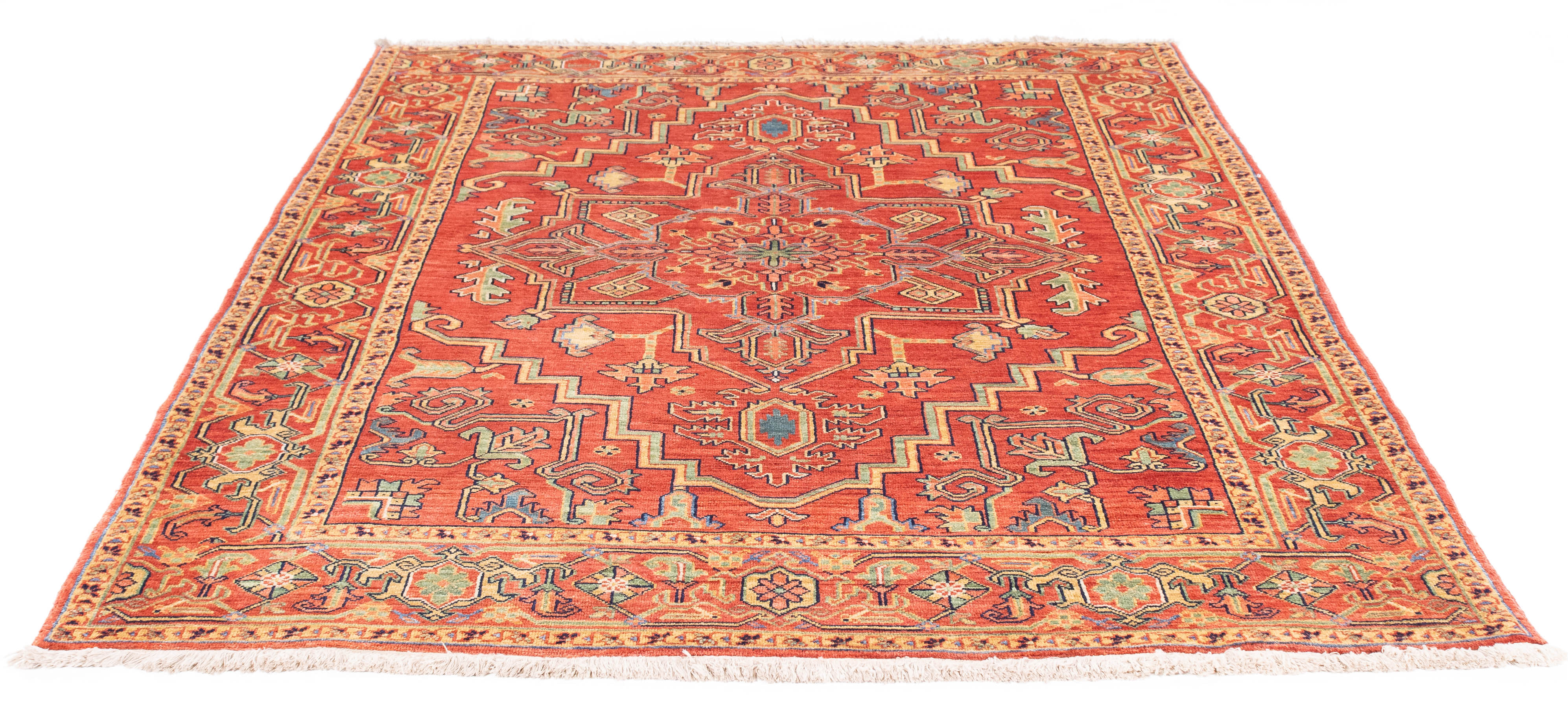 Persian Heriz Rug <br> 5'5 x 6'10