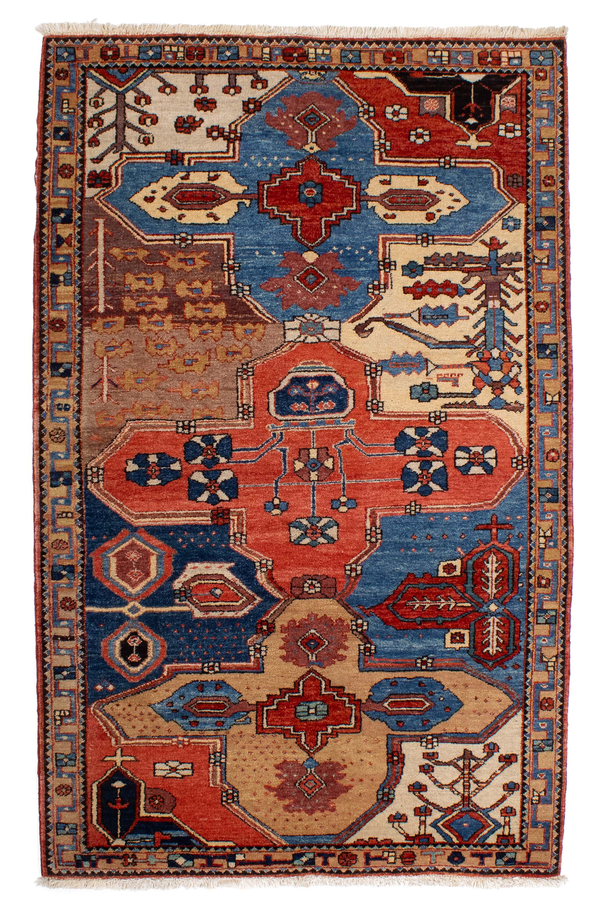 New Turkish Azeri Sampler Rug <br> 4'6 x 7'2