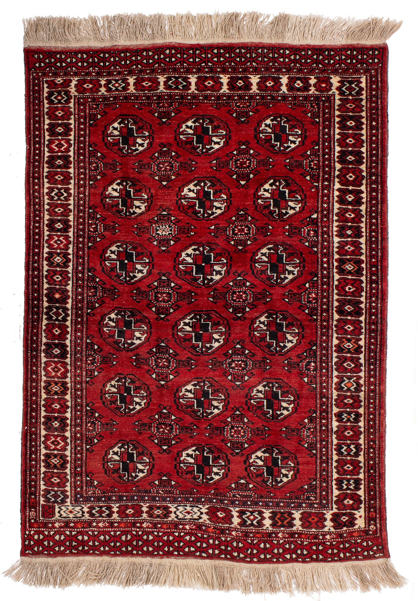 Afghanistan Bokhara Rug <br> 3'7' x 5'1'