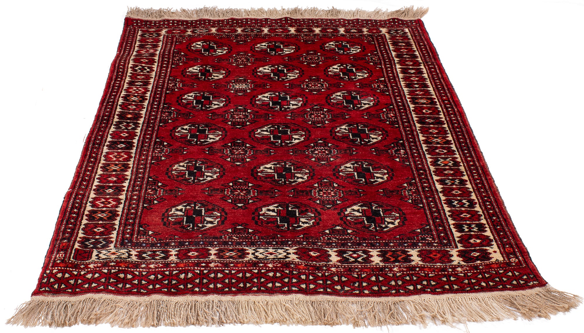 Afghanistan Bokhara Rug <br> 3'7' x 5'1'