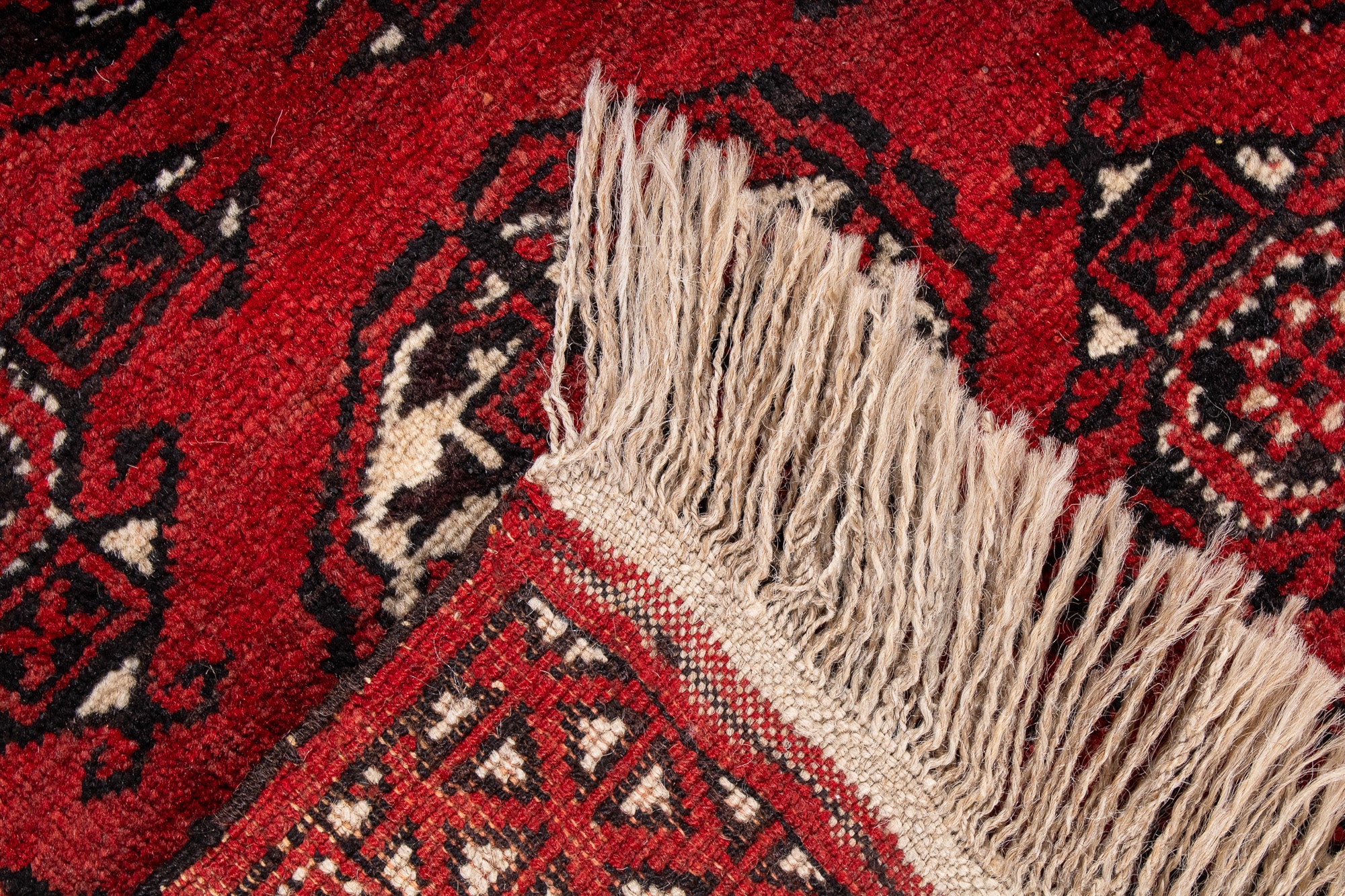 Afghanistan Bokhara Rug <br> 3'7' x 5'1'