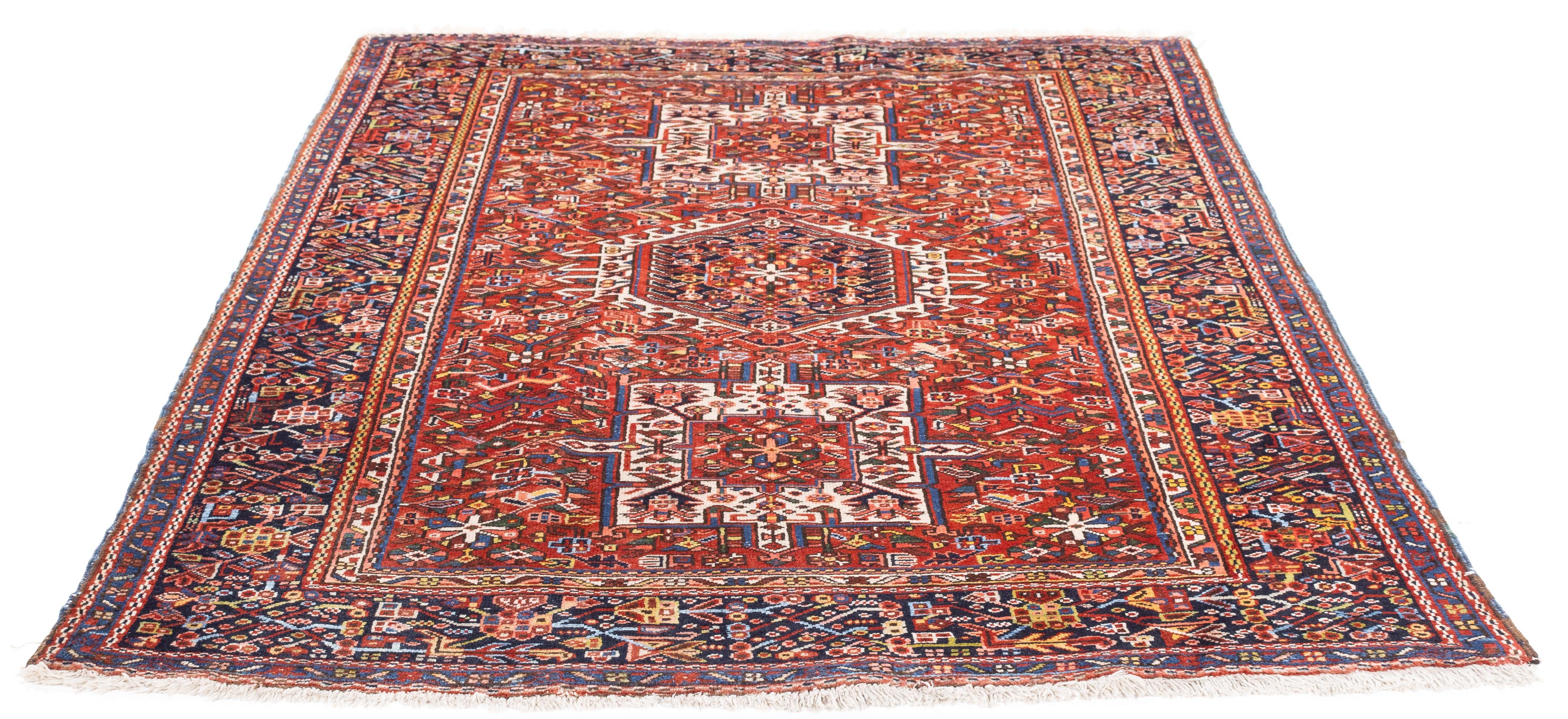 Vintage Persian Karadja Rug <br> 4'10 x 6'3