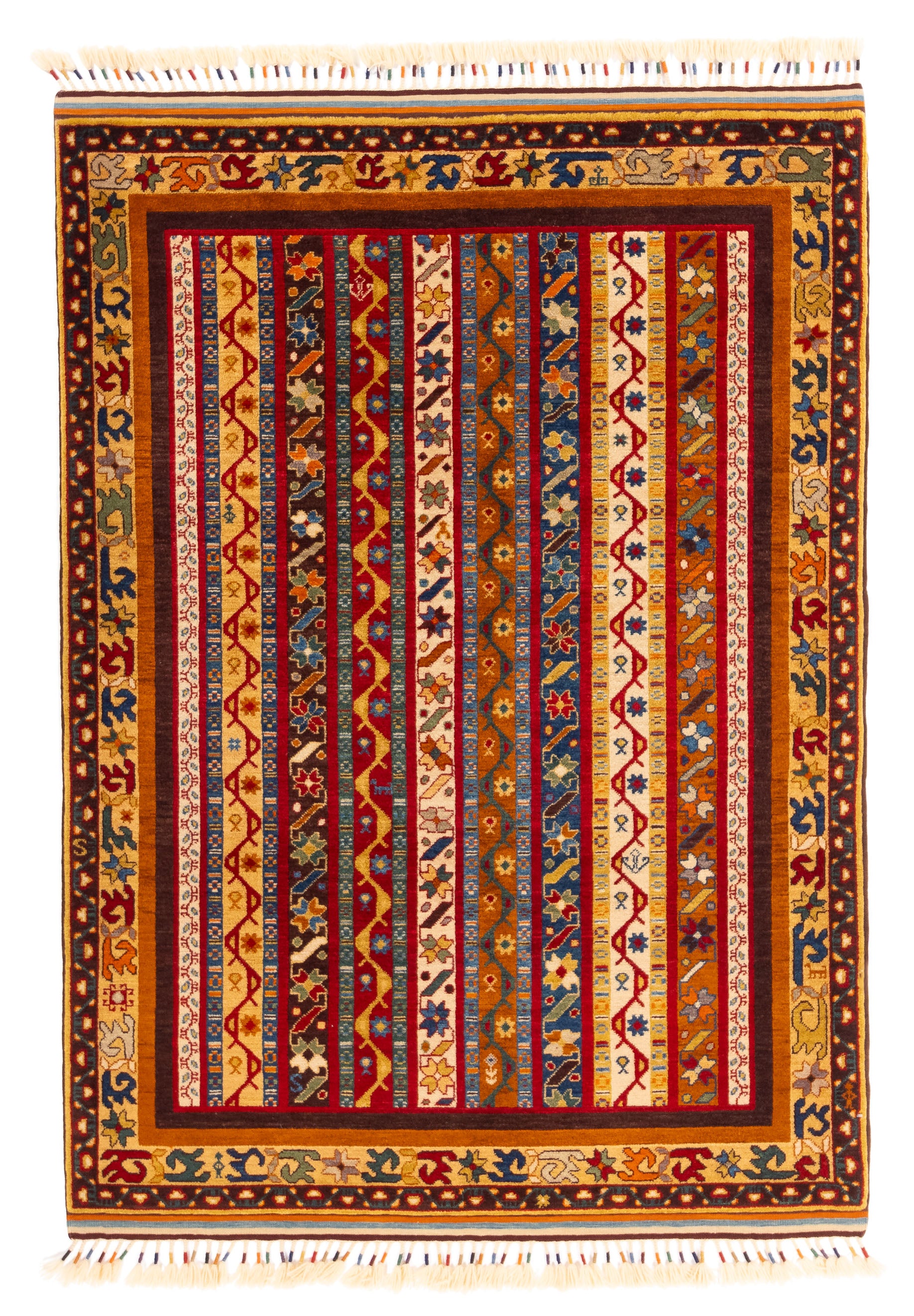 New Turkish Border rug Rug 4'4 x 5'11