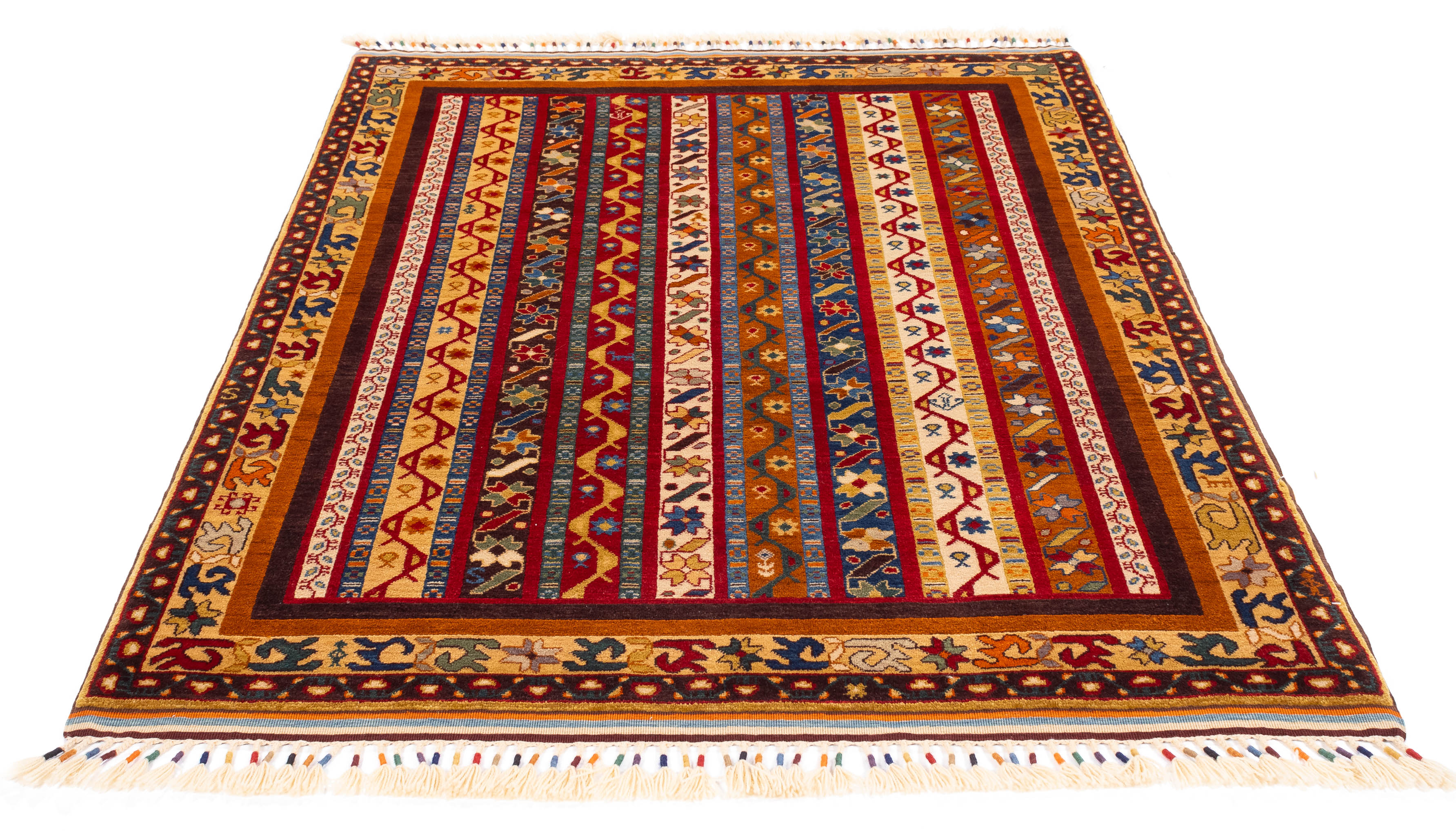 New Turkish Border rug Rug 4'4 x 5'11