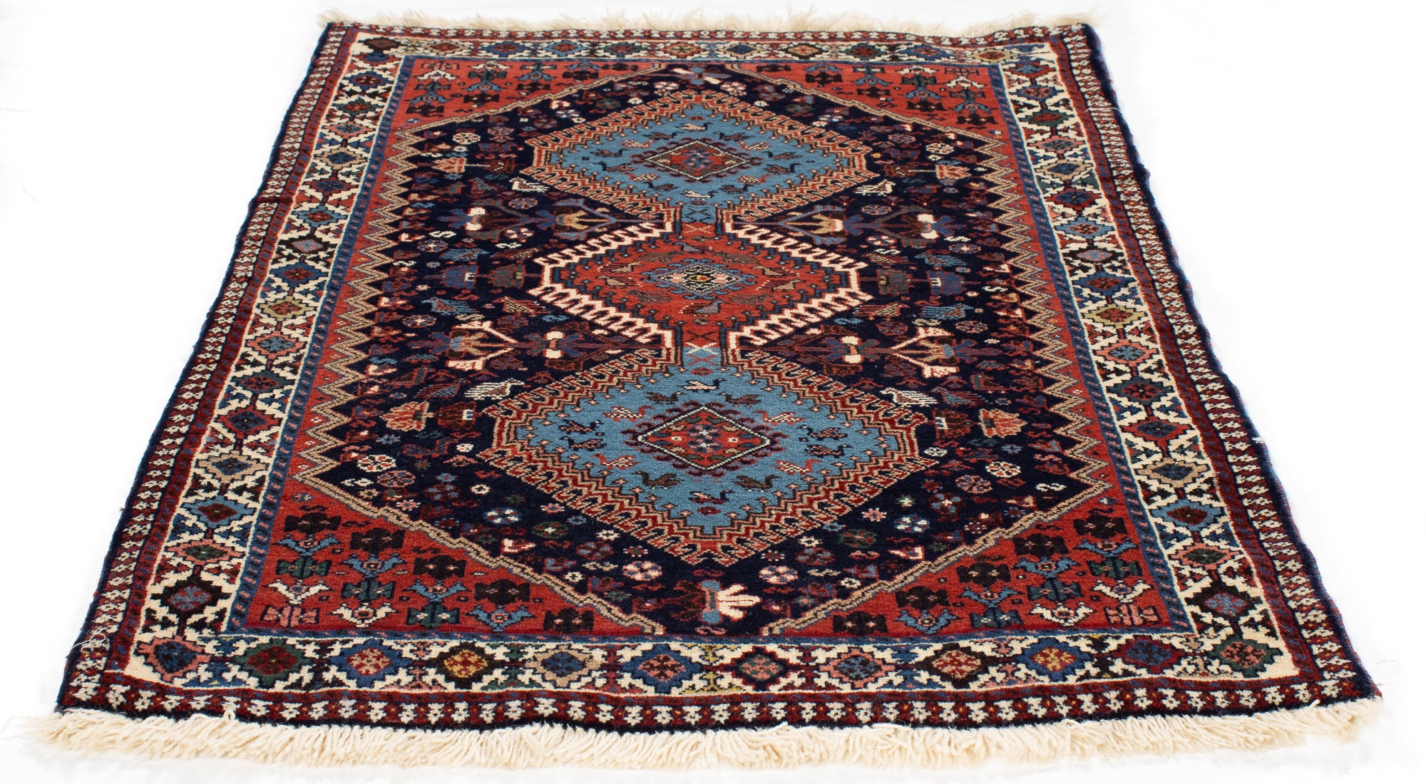 Indigo Semi-Antique Yalameh Rug <br> 2'9 x 4'6