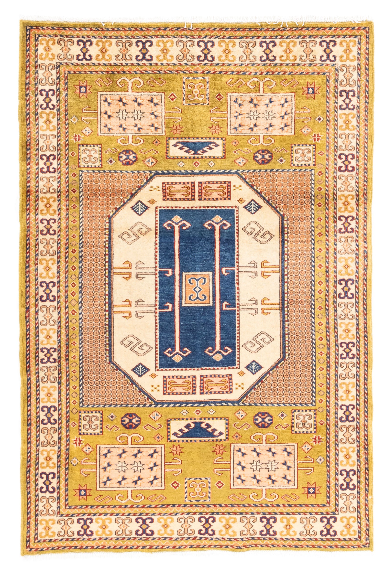 New Afghan Caucasian Design Rug 3'11 x 5'11