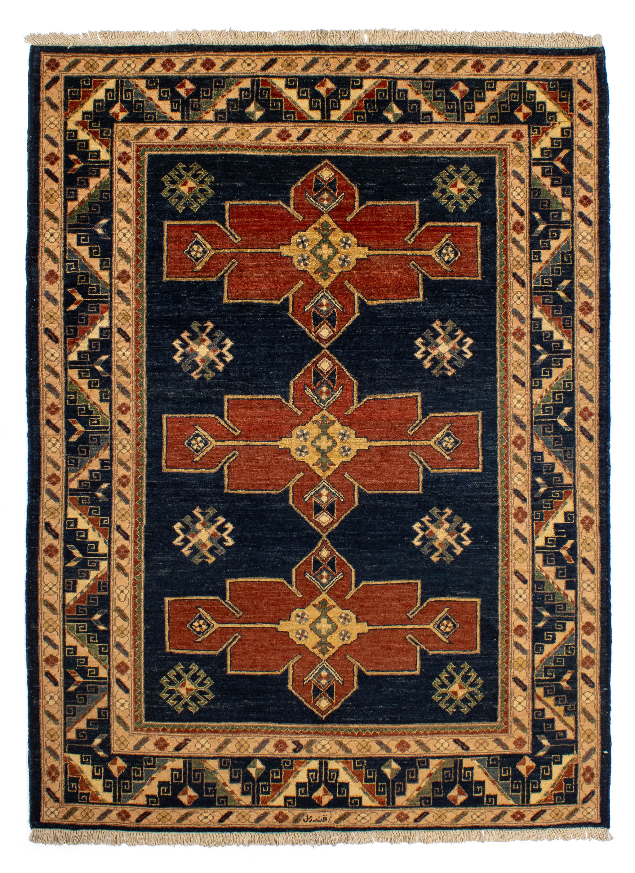 New Pakistan Kazak Rug <br> 4'8 x 6'5