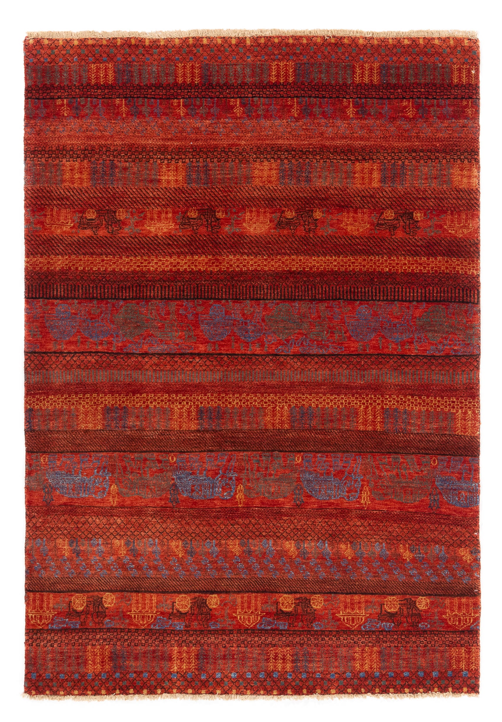 New Indian Gabbeh Rug 4'2 x 5'11