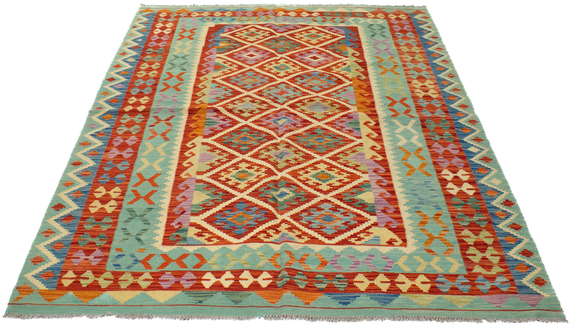 Colorful Pak Kilim rug <br> 6'0 x 8'0