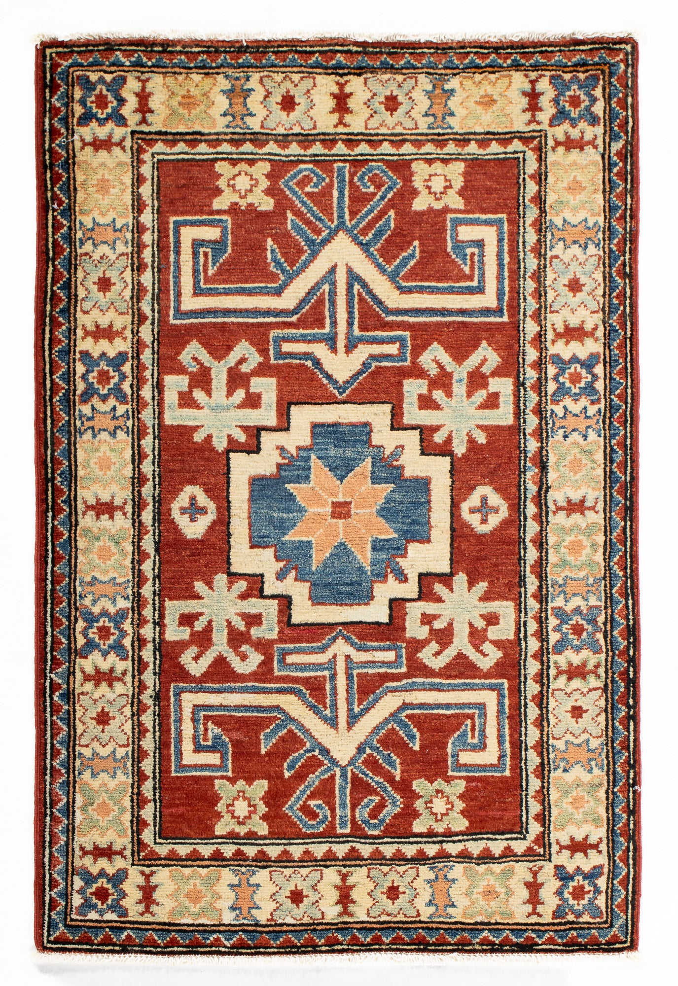 Traditional Pak Kazak Accent Rug <br> 2'8 x 4'1