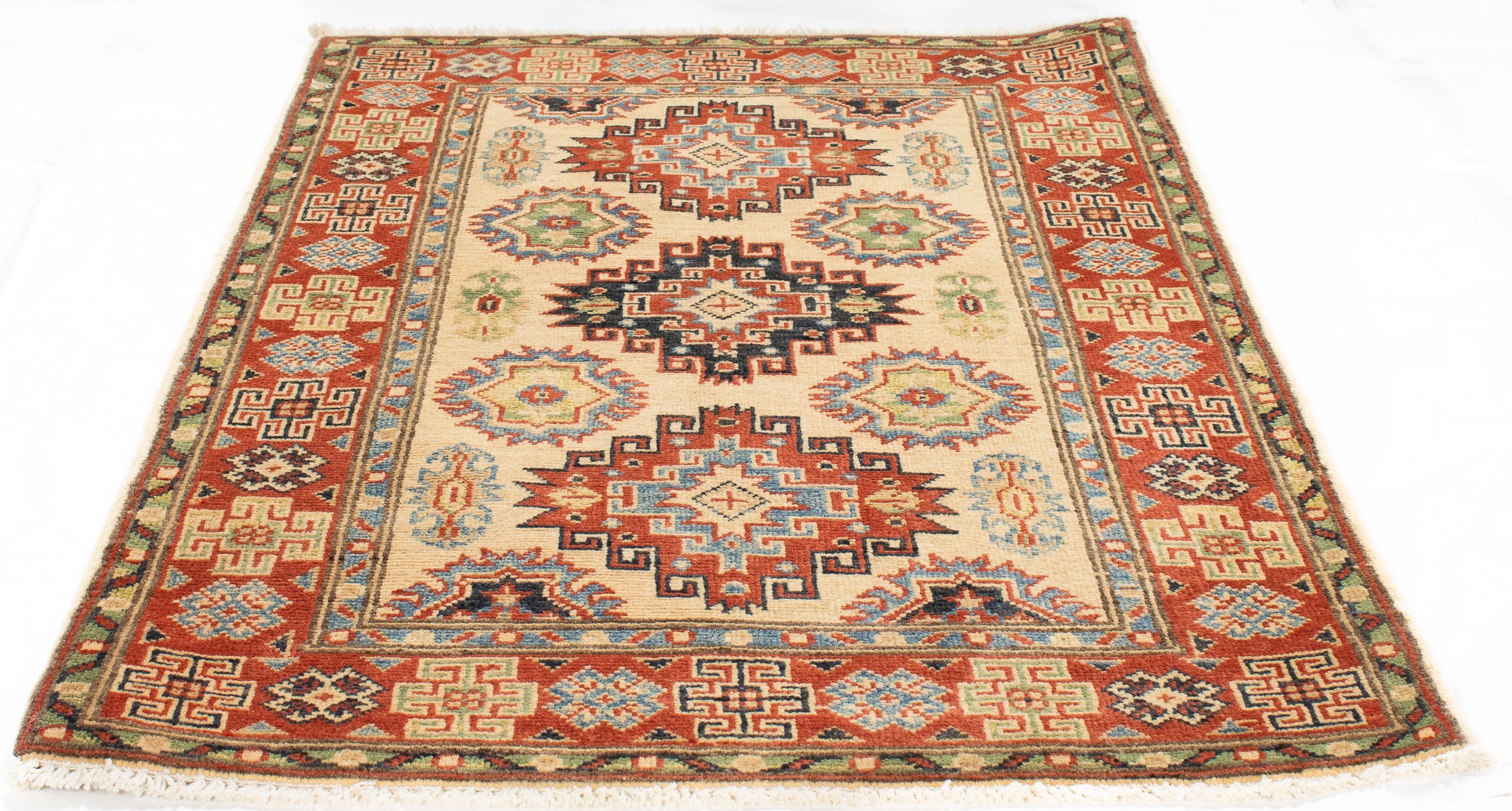 Traditional Pak Kazak Accent Rug <br> 2'8 x 4'2