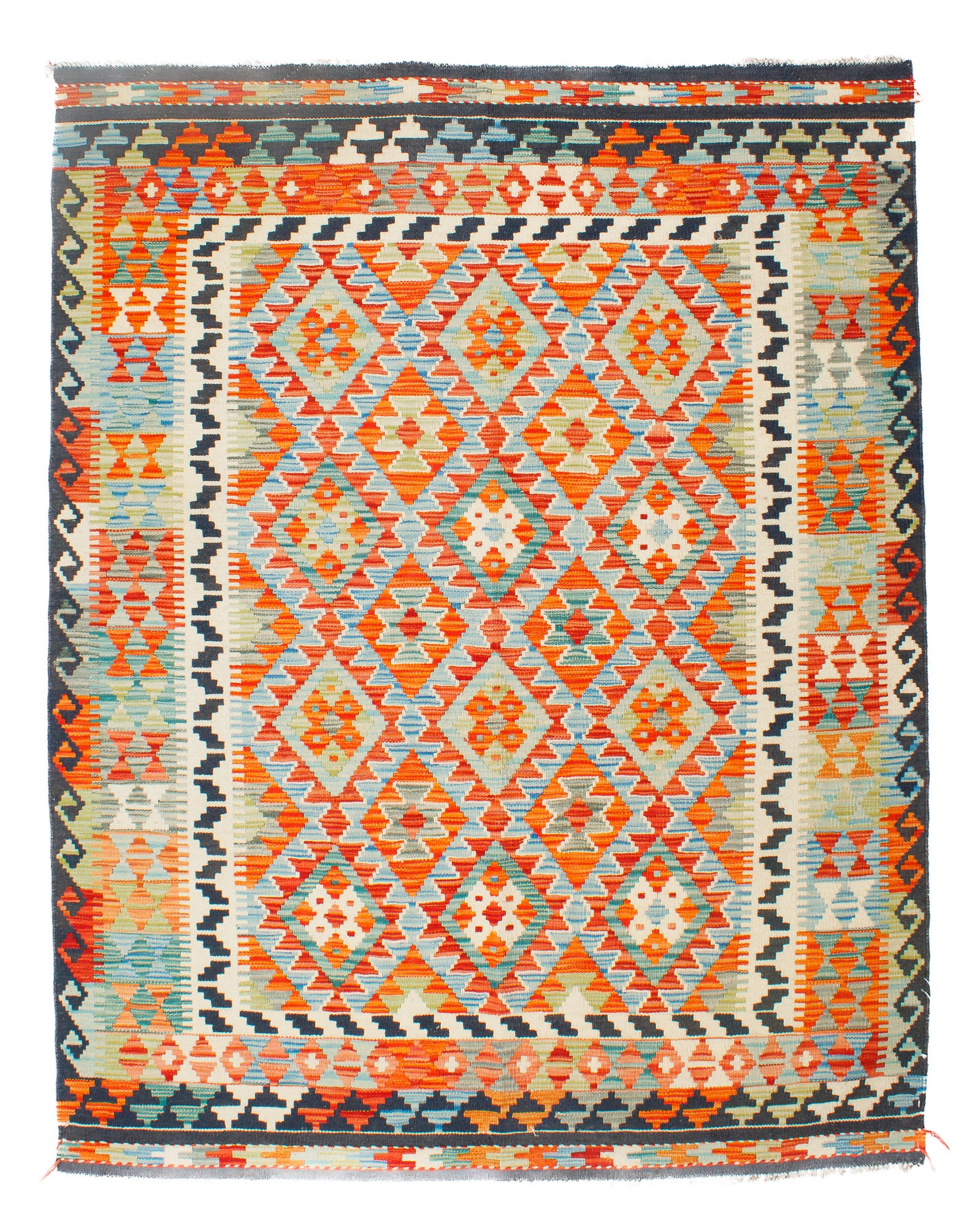 Colorful Pak Kilim Area Rug <br> 5'0 x 7'0