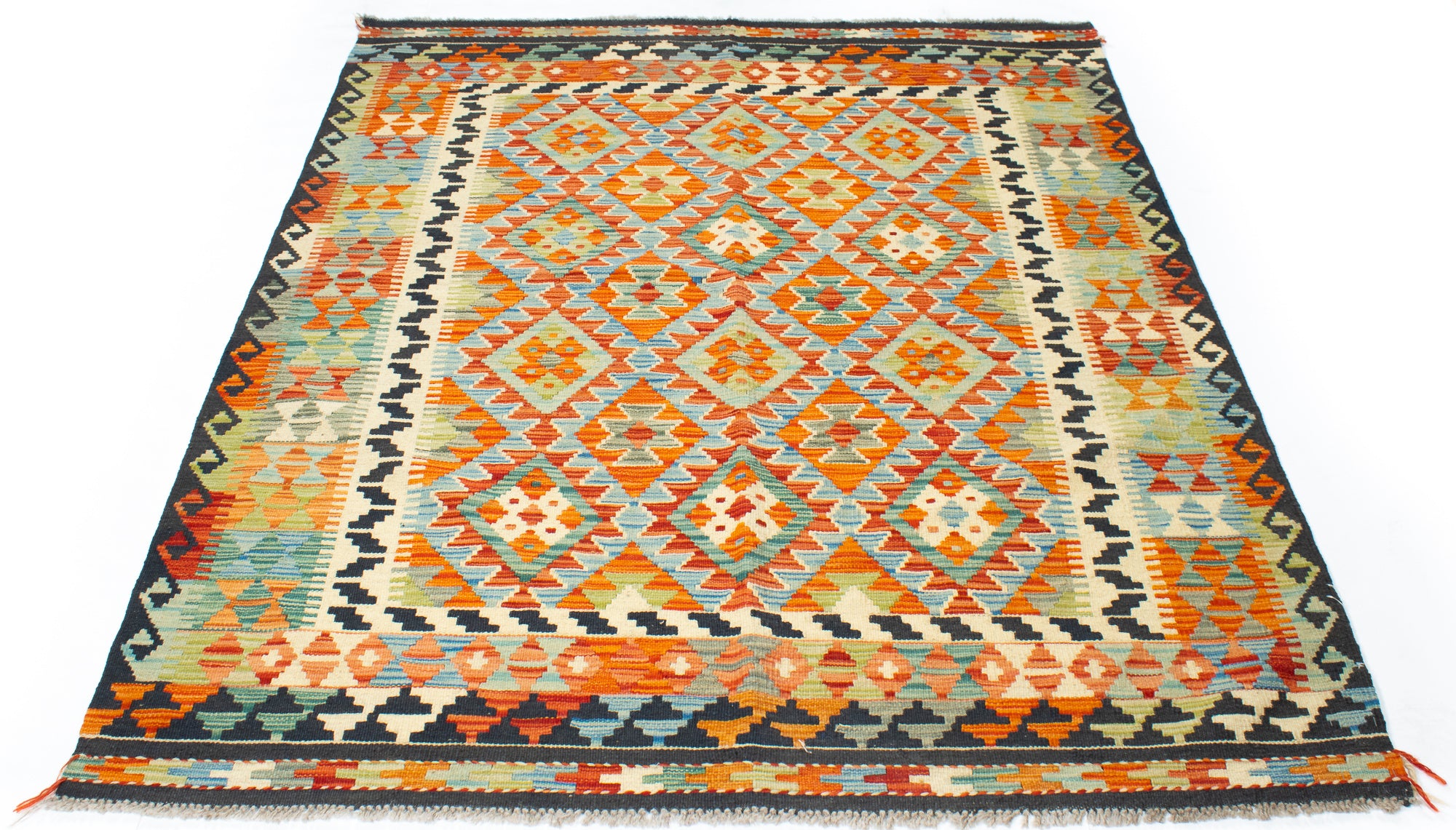 Colorful Pak Kilim Area Rug <br> 5'0 x 7'0