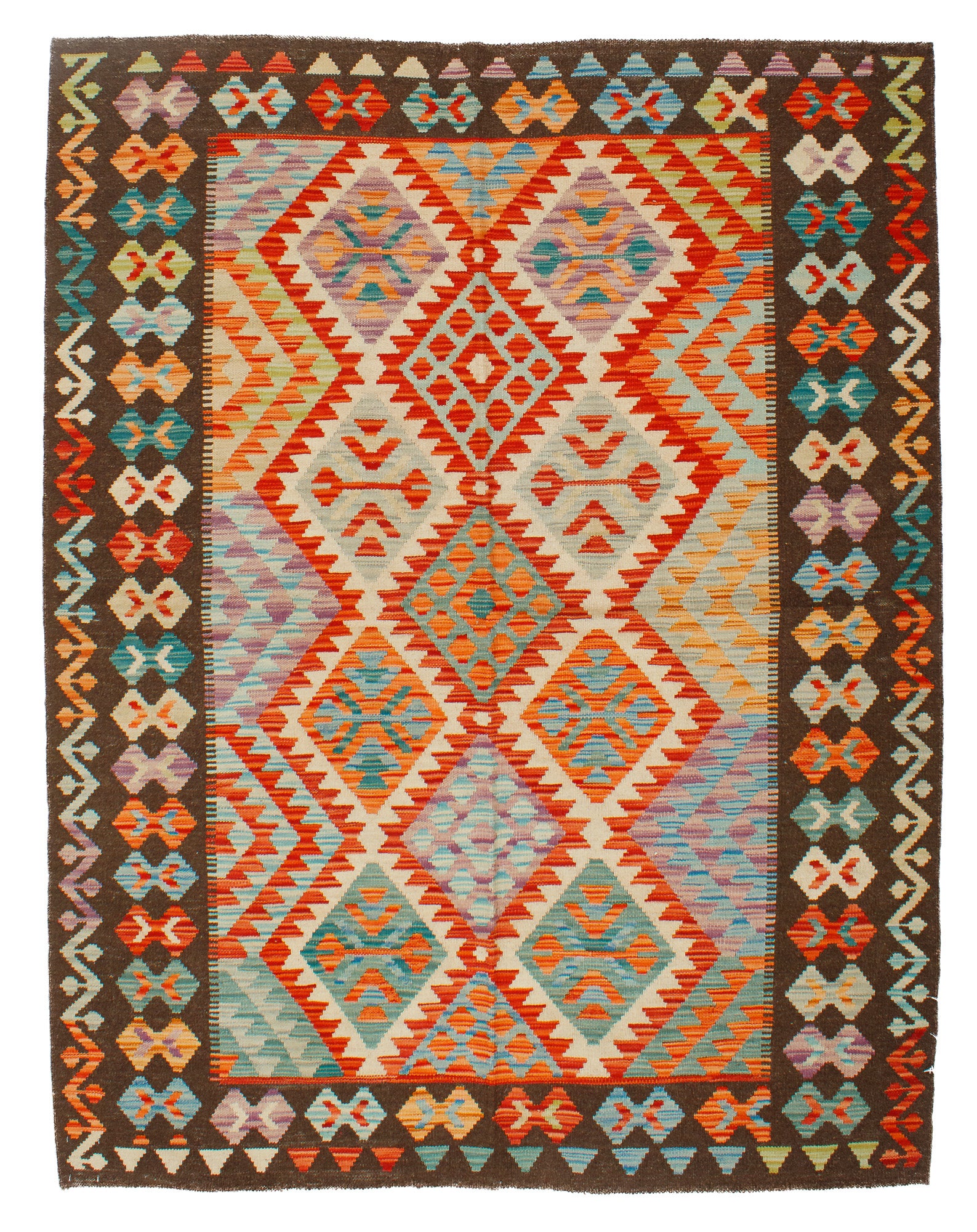 Colorful Pak Kilim Rug <br> 5'0 x 6'5