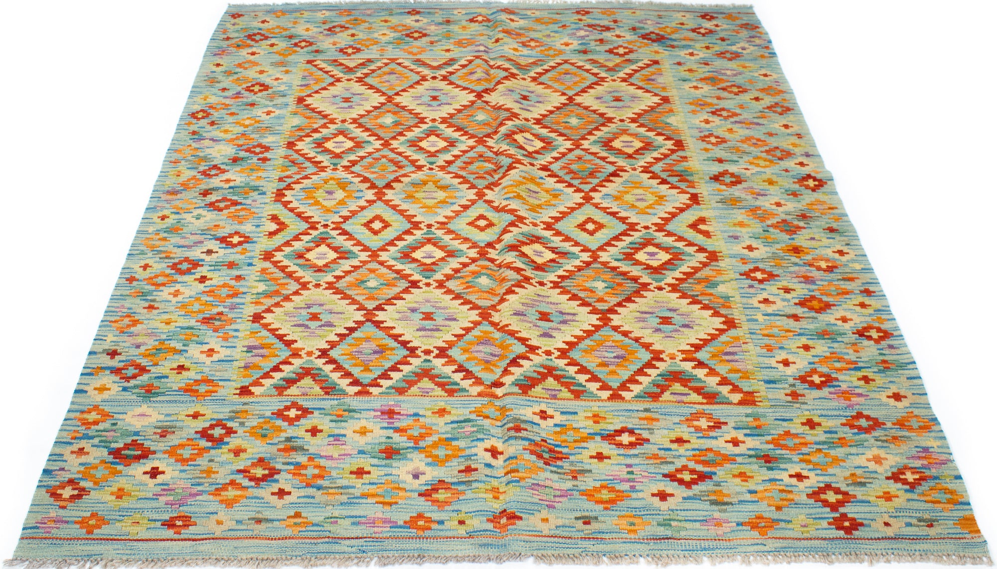 Colorful Pak Kilim Rug <br> 5'7 x 6'7