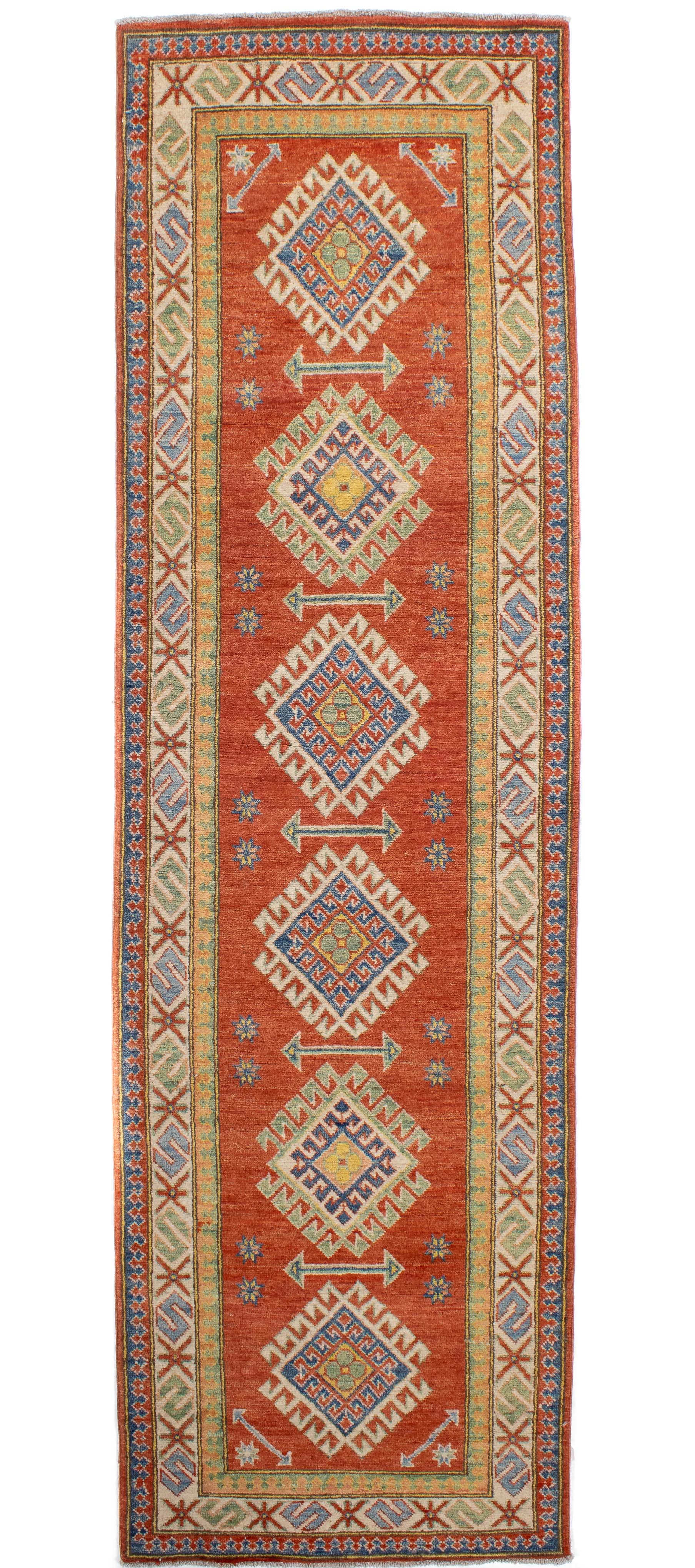 New Pakistan Kazak Rug <br> 2'8 x 9'3