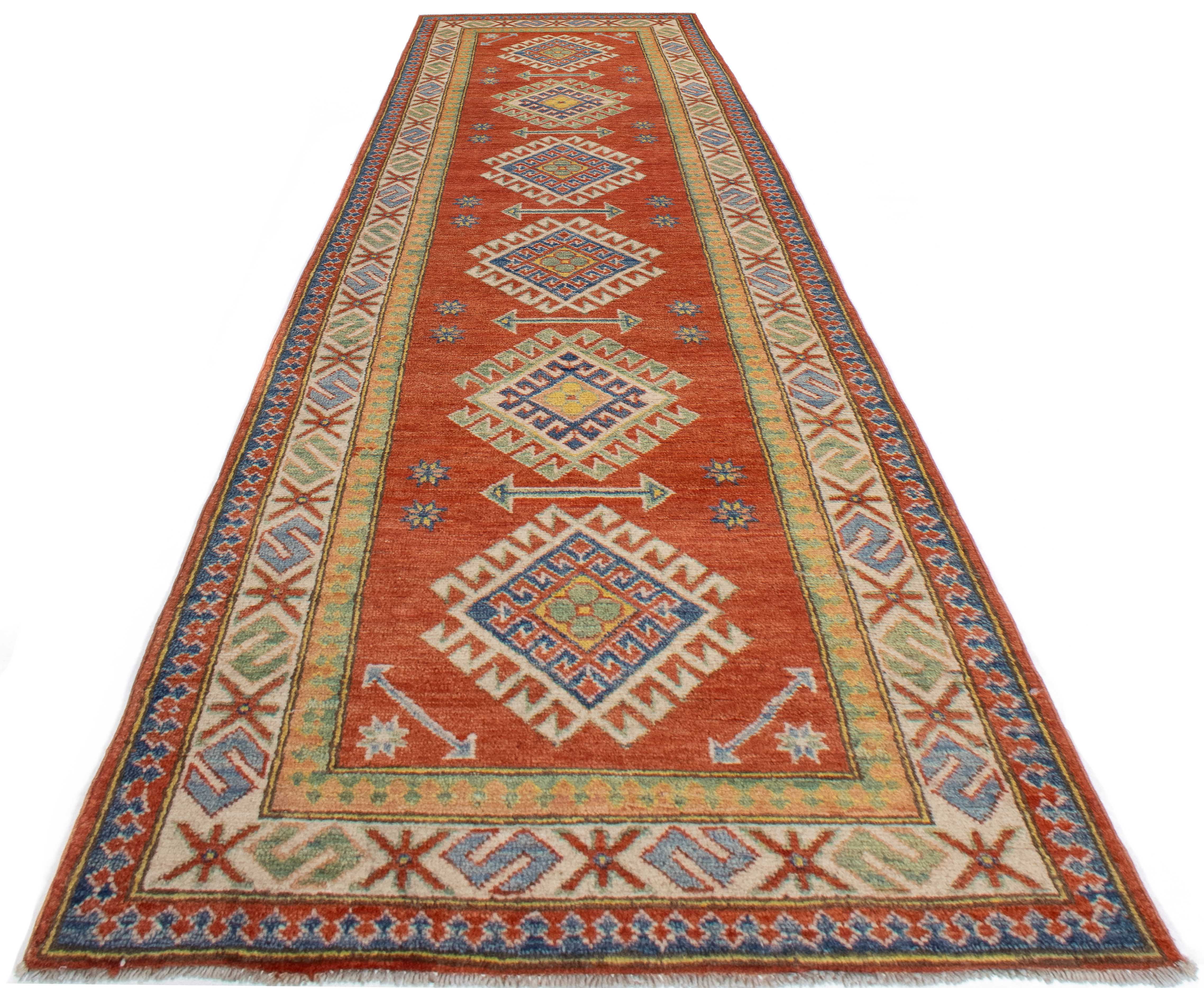 New Pakistan Kazak Rug <br> 2'8 x 9'3