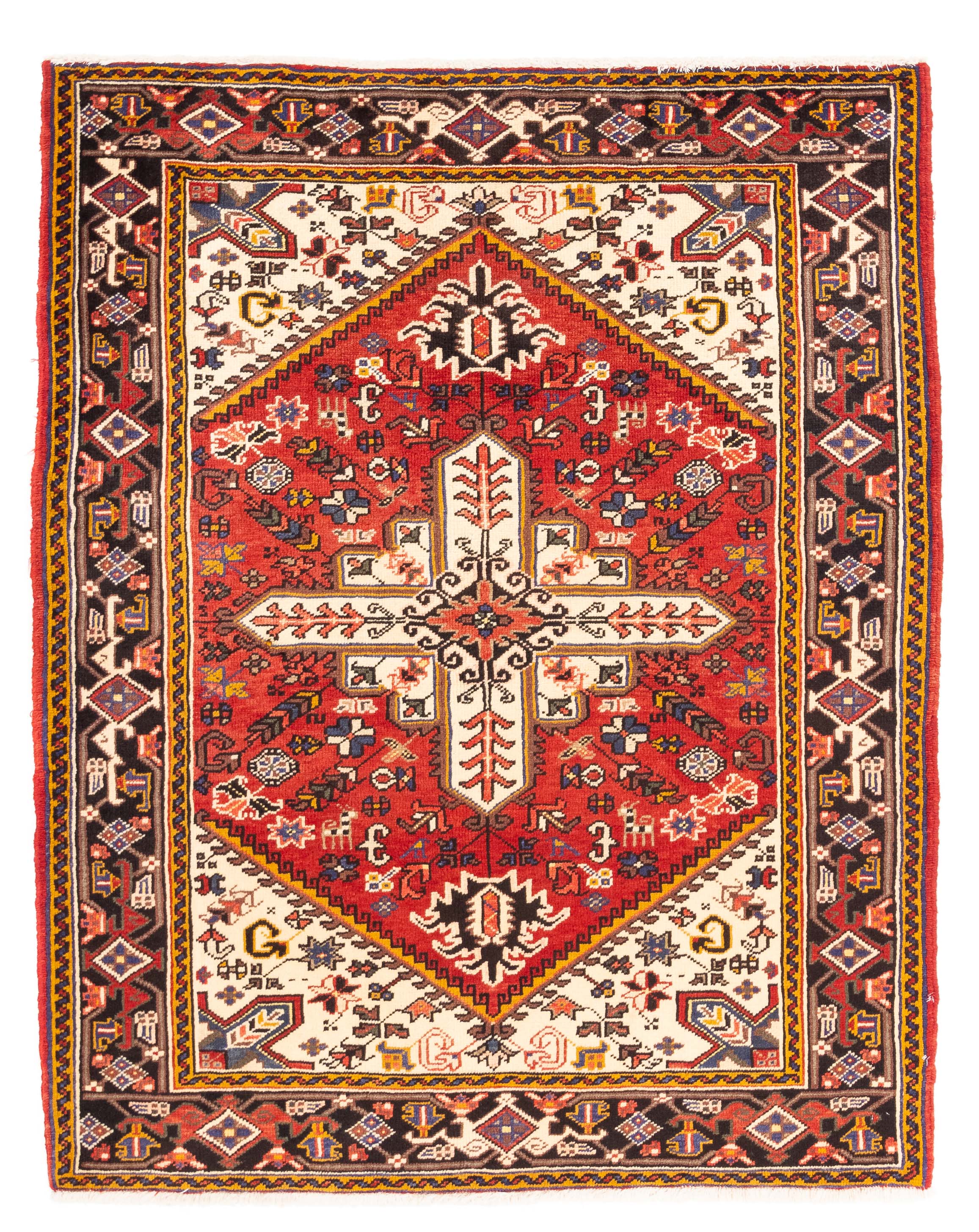 Persian Heriz Rug <br> 5'2 x 6'6