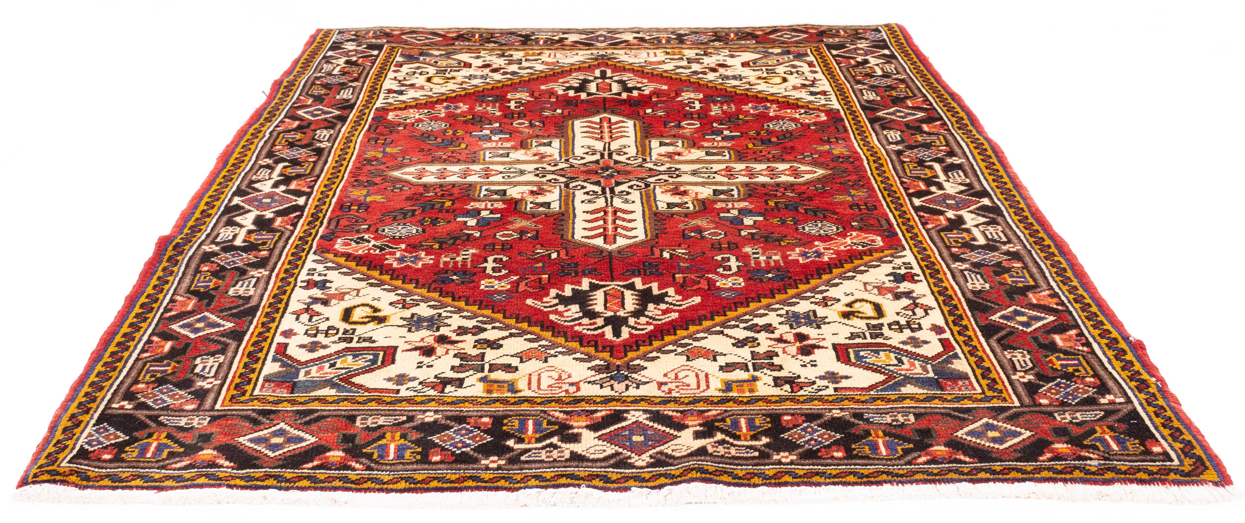 Persian Heriz Rug <br> 5'2 x 6'6