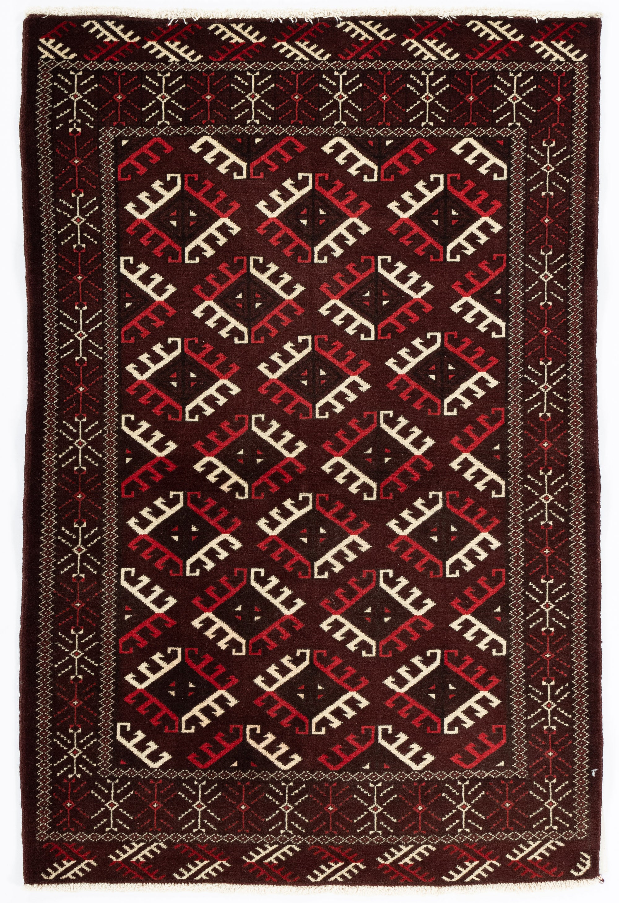 Modern Persian Yomut Rug <br> 3'4 × 5'0