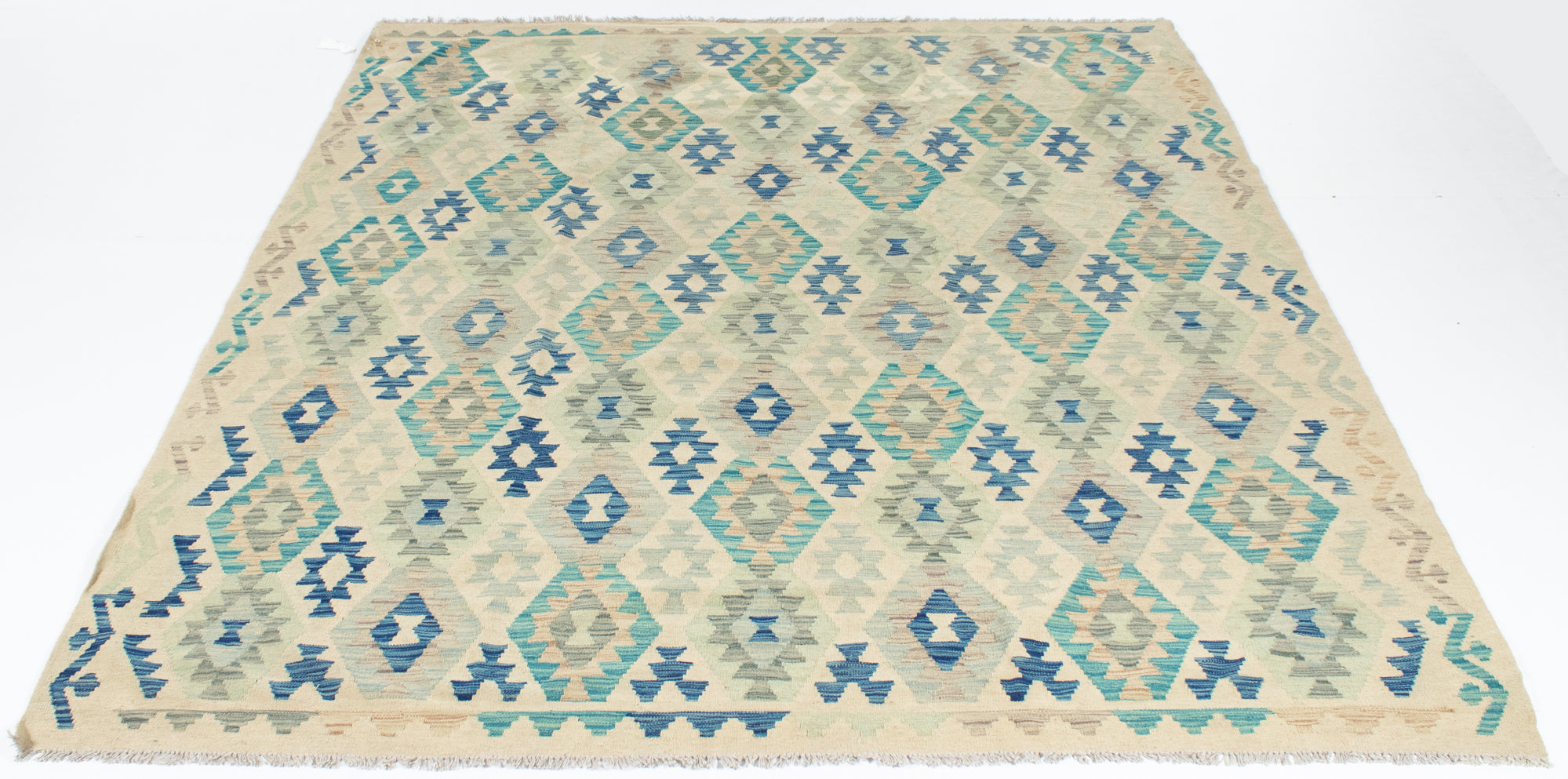 New Pakistani Transitional Kilim Rug <br> 8'6 x 9'10