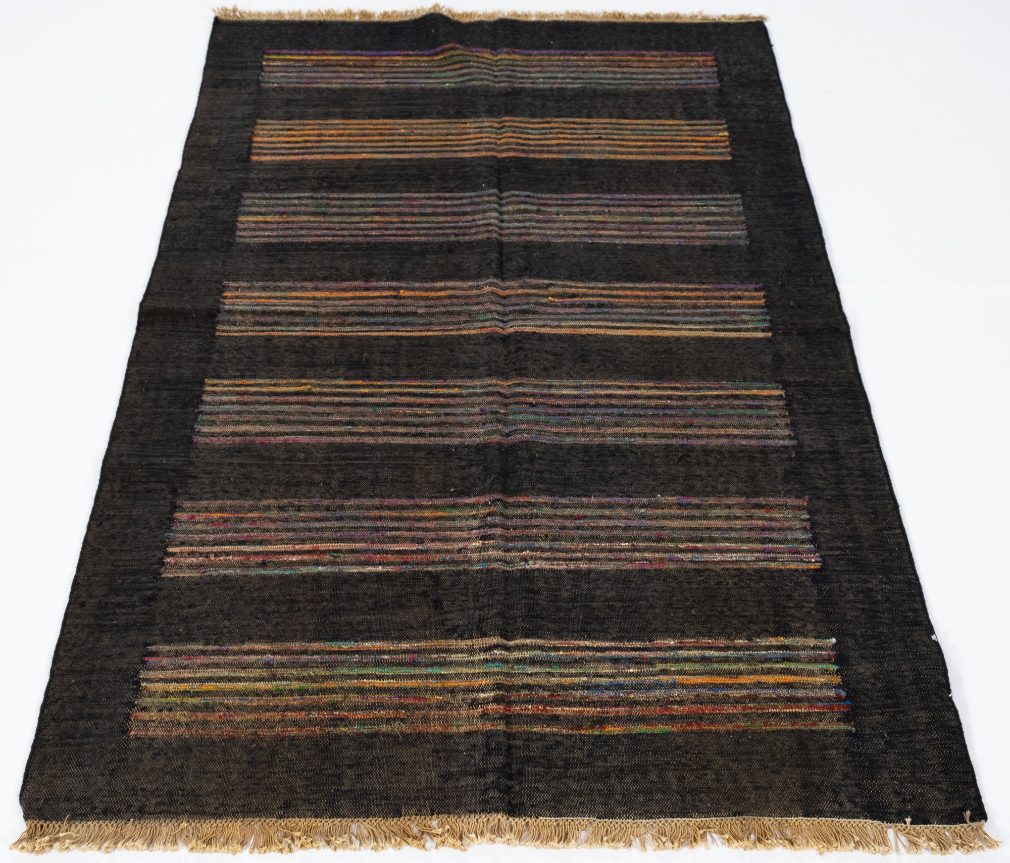 New Indian Contemporary Flatweave Rug <br> 3'8 x 5'10