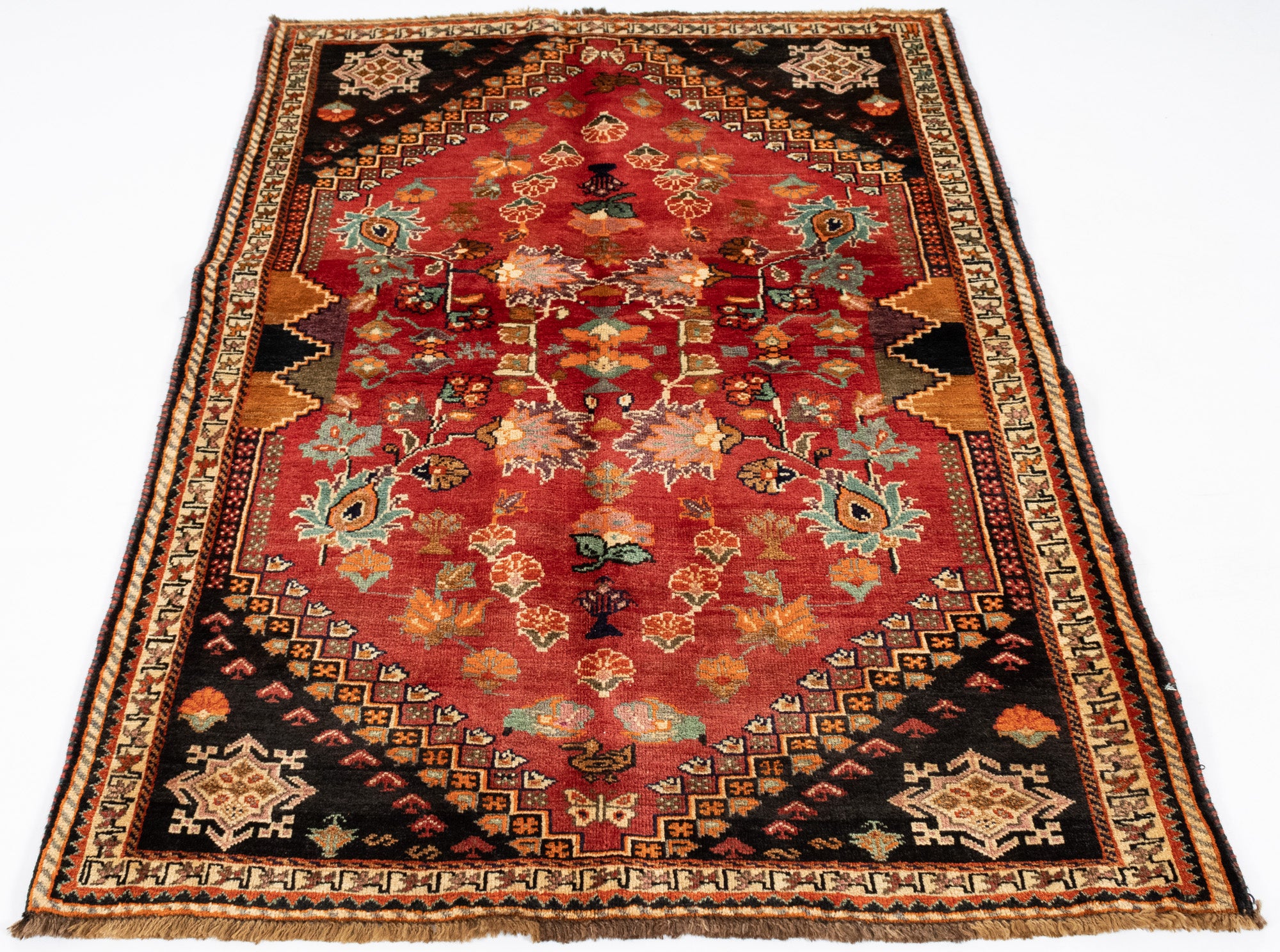 Persian Gabbeh Qashqai-design <br> 3'10 × 5'9