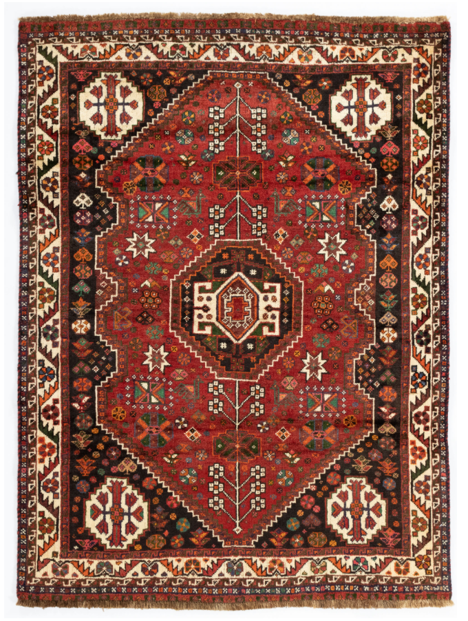 Persian Gabbeh Qashqai-Design Rug <br> 3'8 × 5'0