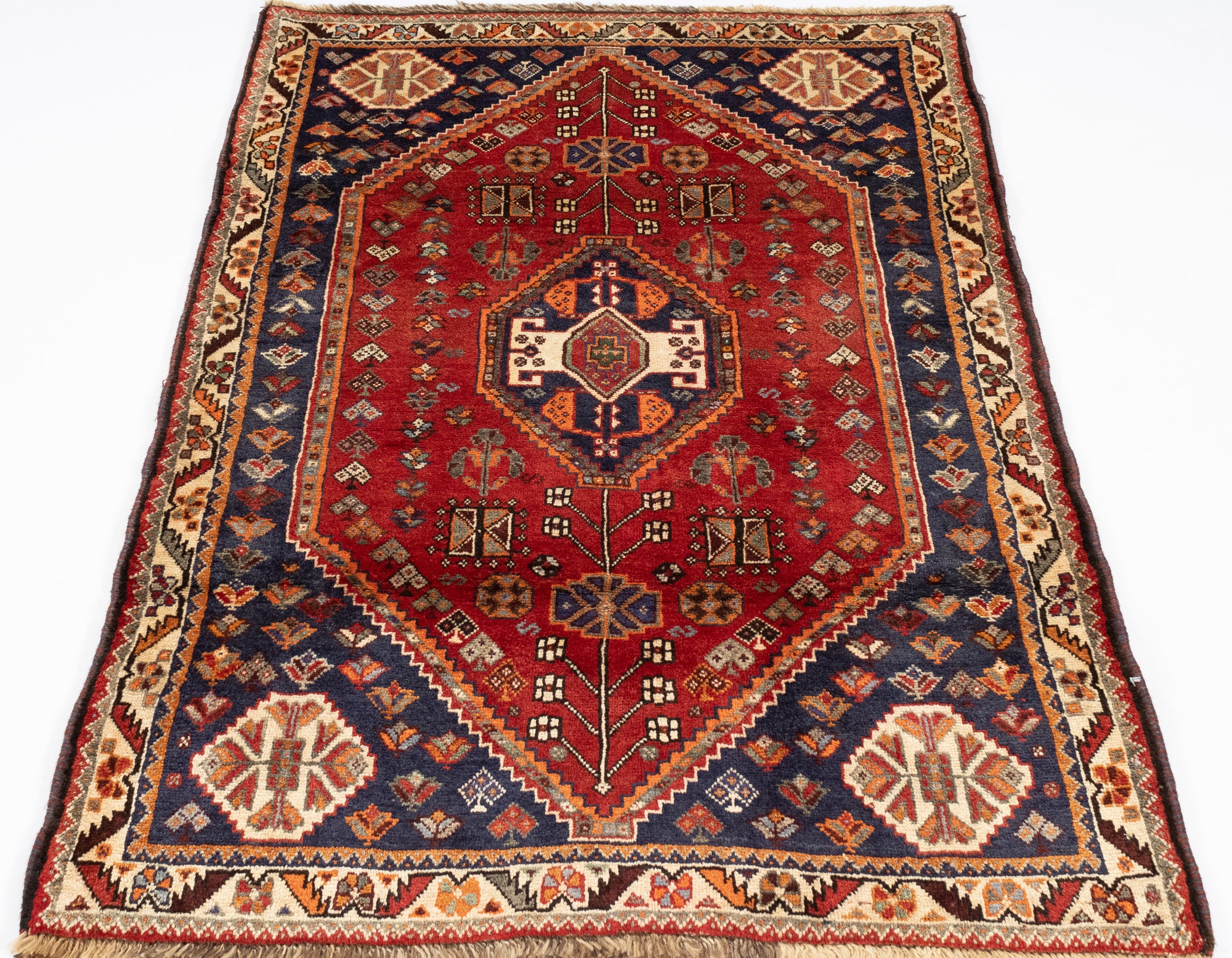 New Persian Gabbeh Qashqai-design Rug <br> 3'7 x 5'1