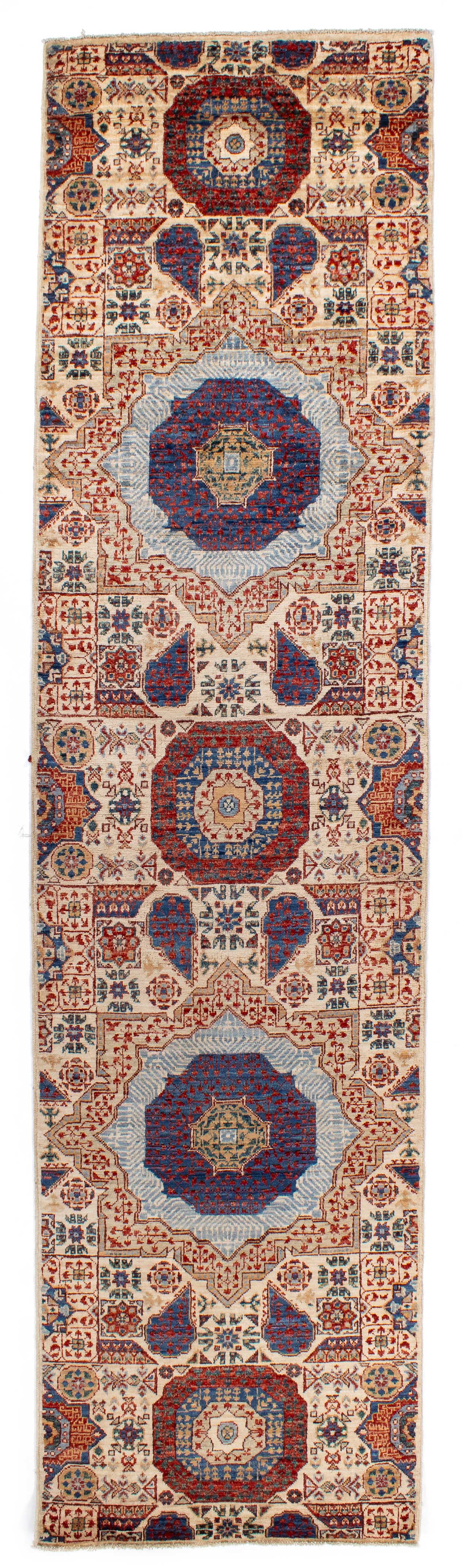 New Afghan Mamluk Design Runner <br> 2'6 x 9'11