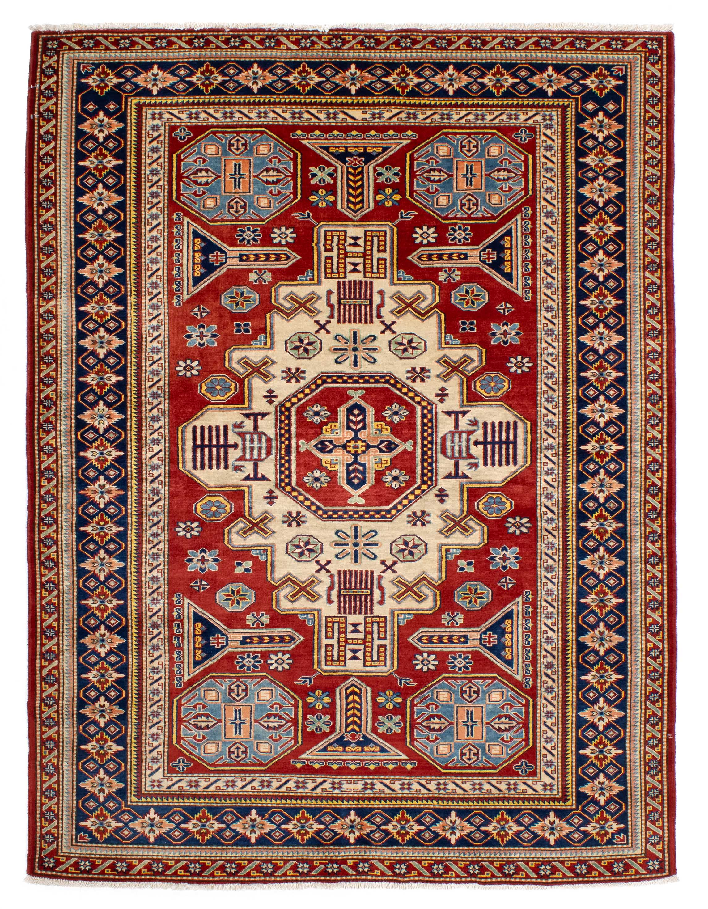 Pakistan Super Fine Kazak Rug <br> 5'3 x 6'10