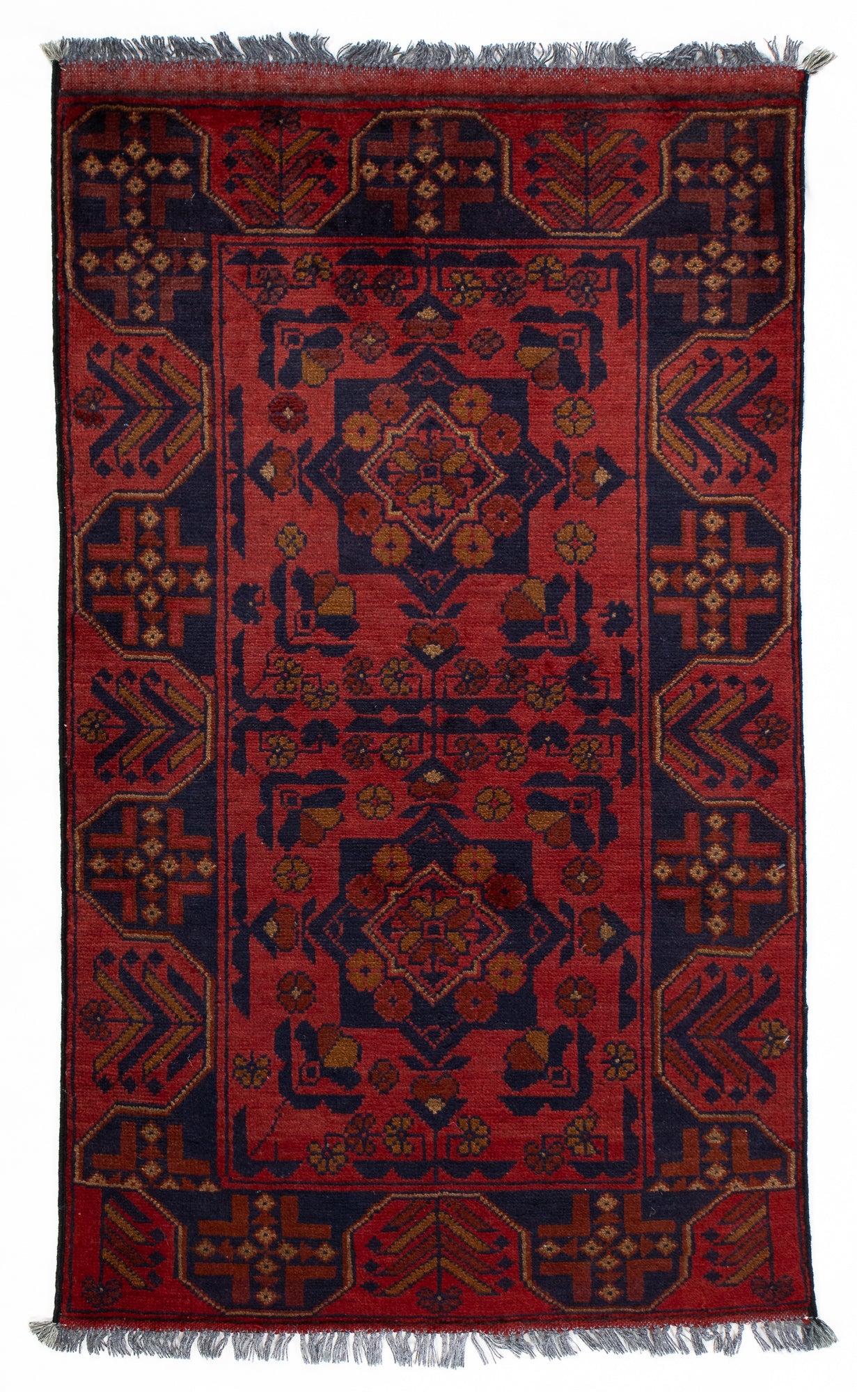 Pakistan Afghan Bokhara Rug <br> 2'6 x 3'10