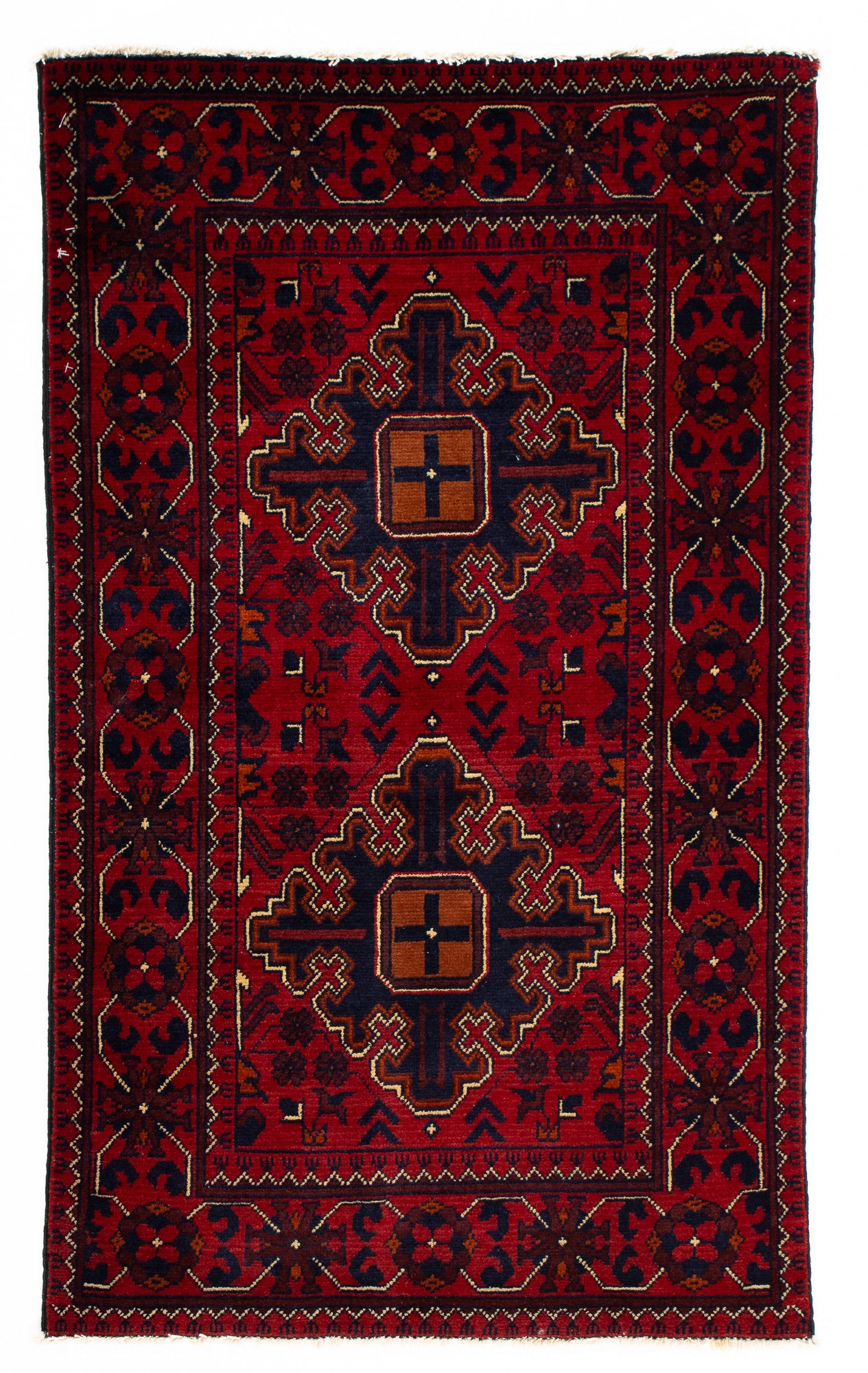 Pakistan Afghan Bokhara Rug <br> 2'7 x 4'3