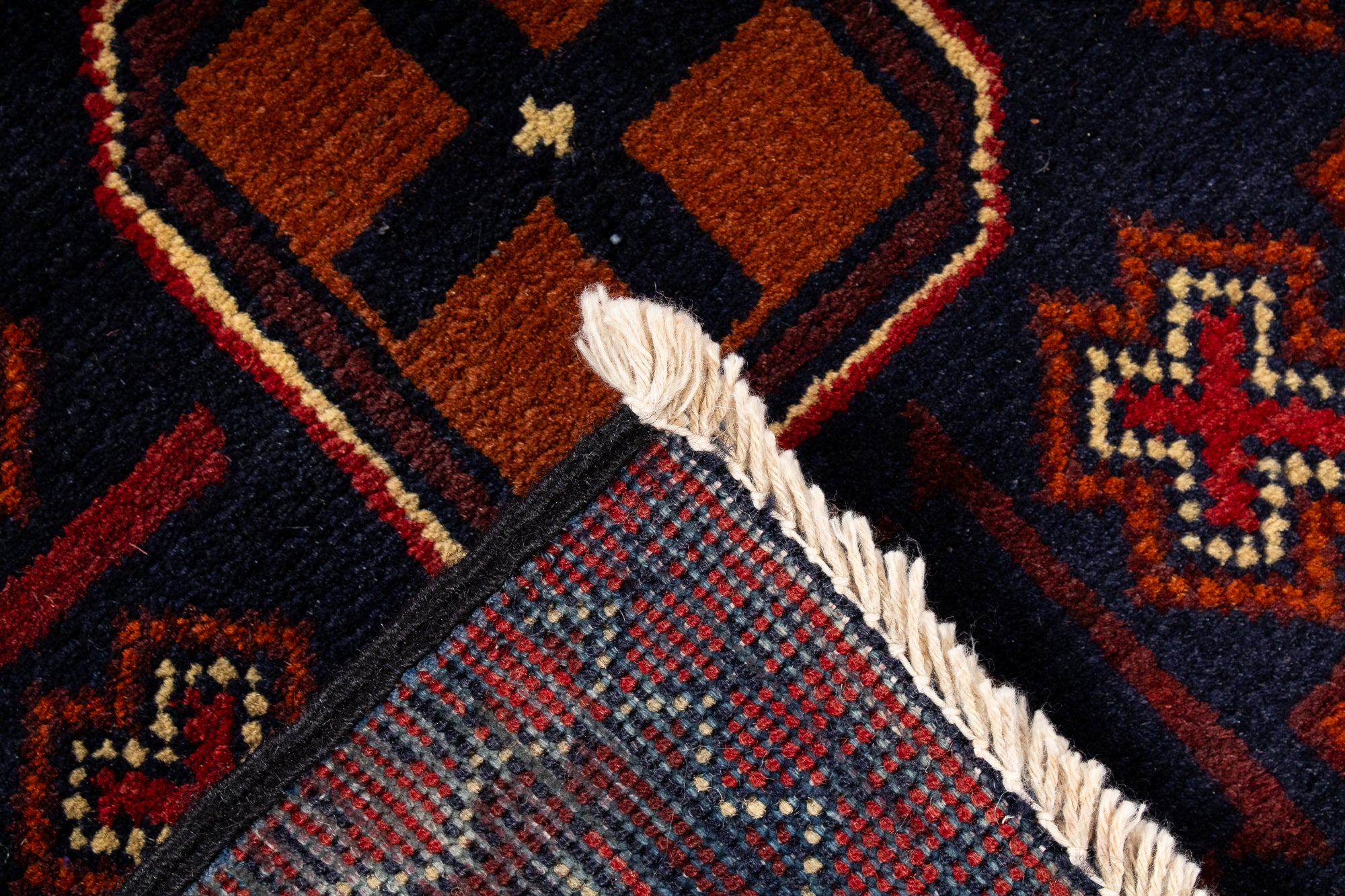 Pakistan Afghan Bokhara Rug <br> 2'7 x 4'3