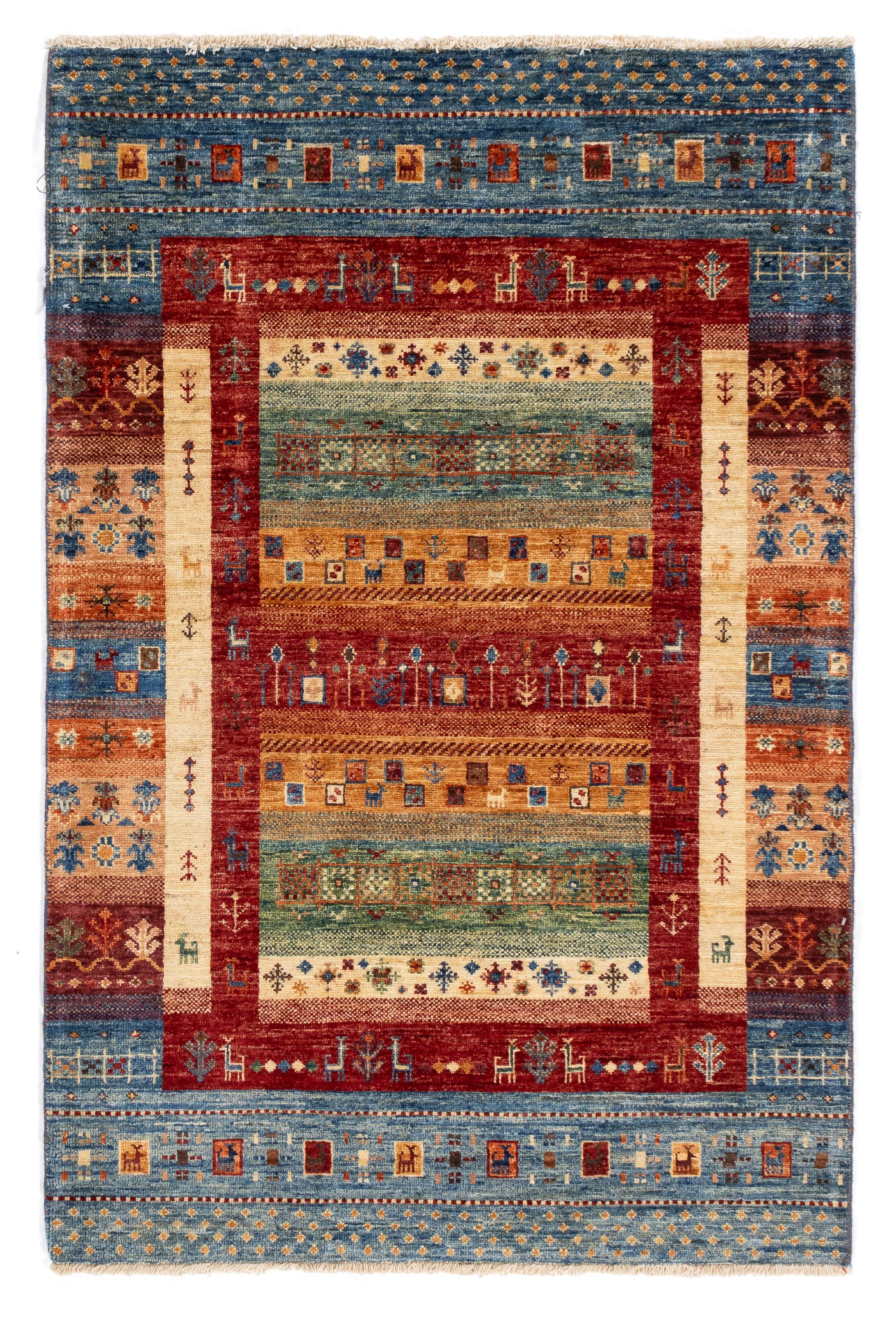 Pakistan Tribal Gabbeh Rug <br> 3'4 x 5'0