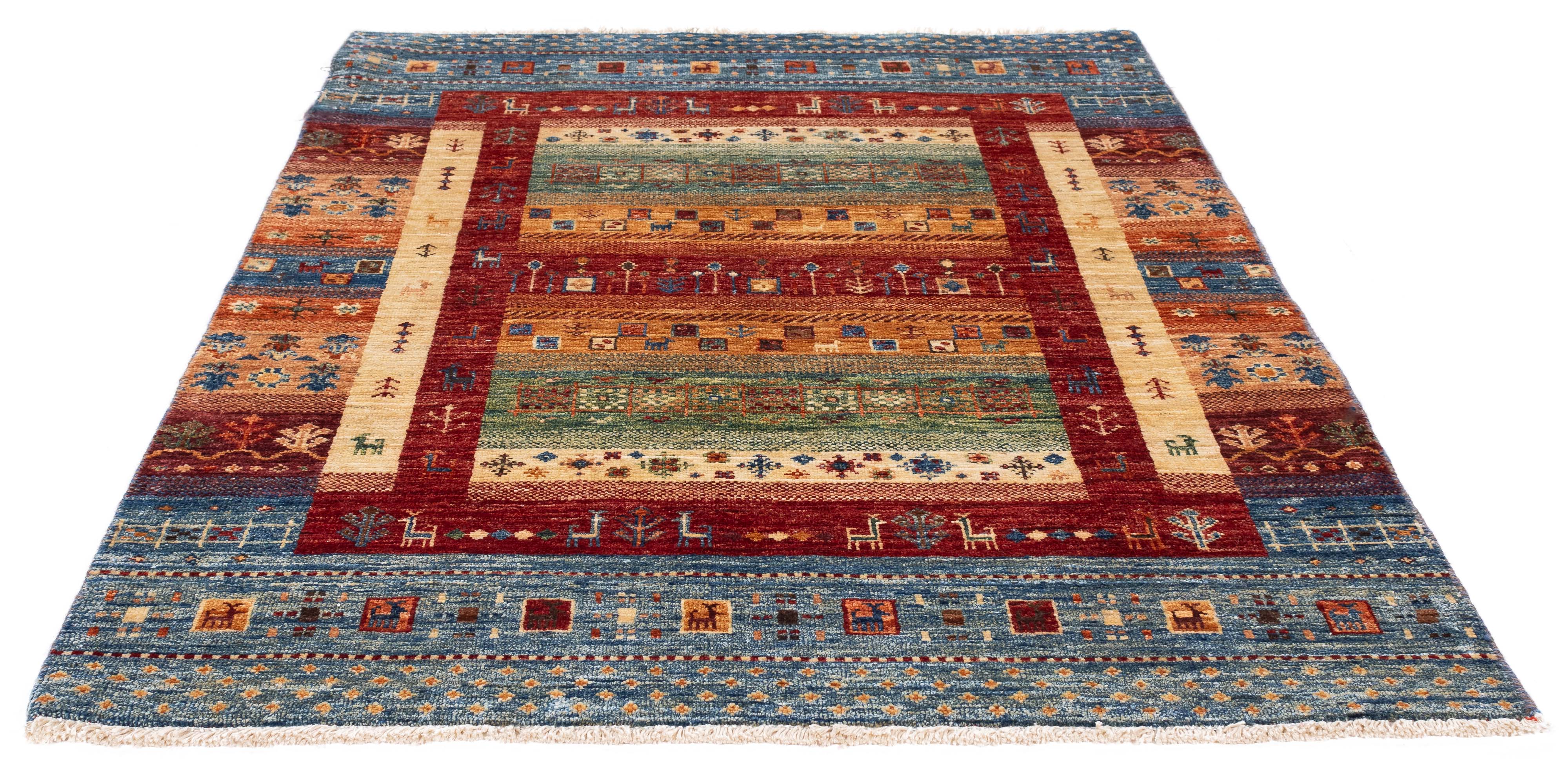 Pakistan Tribal Gabbeh Rug <br> 3'4 x 5'0