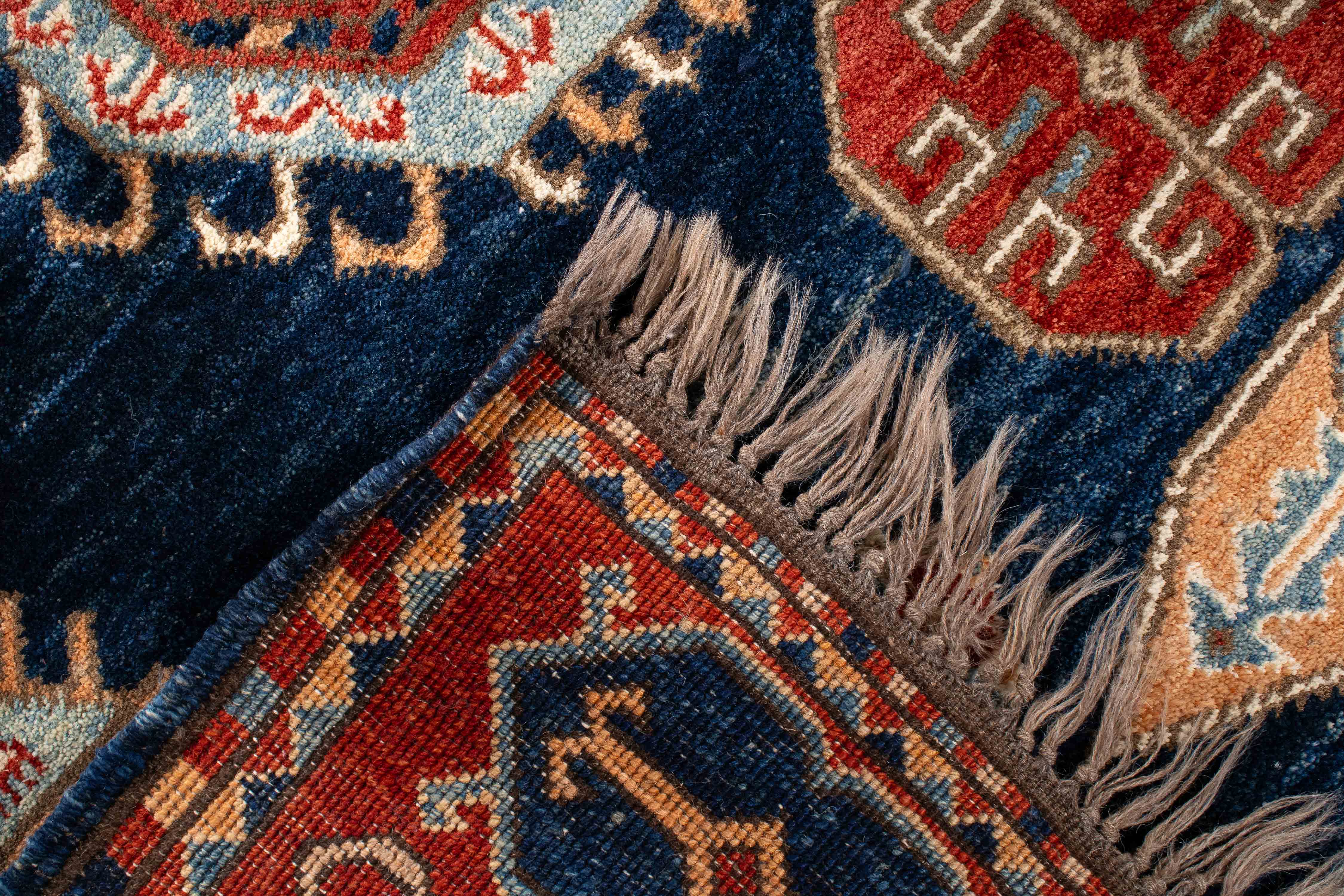 Afghan Kazak Design Rug <br> 5'2 x 6'9