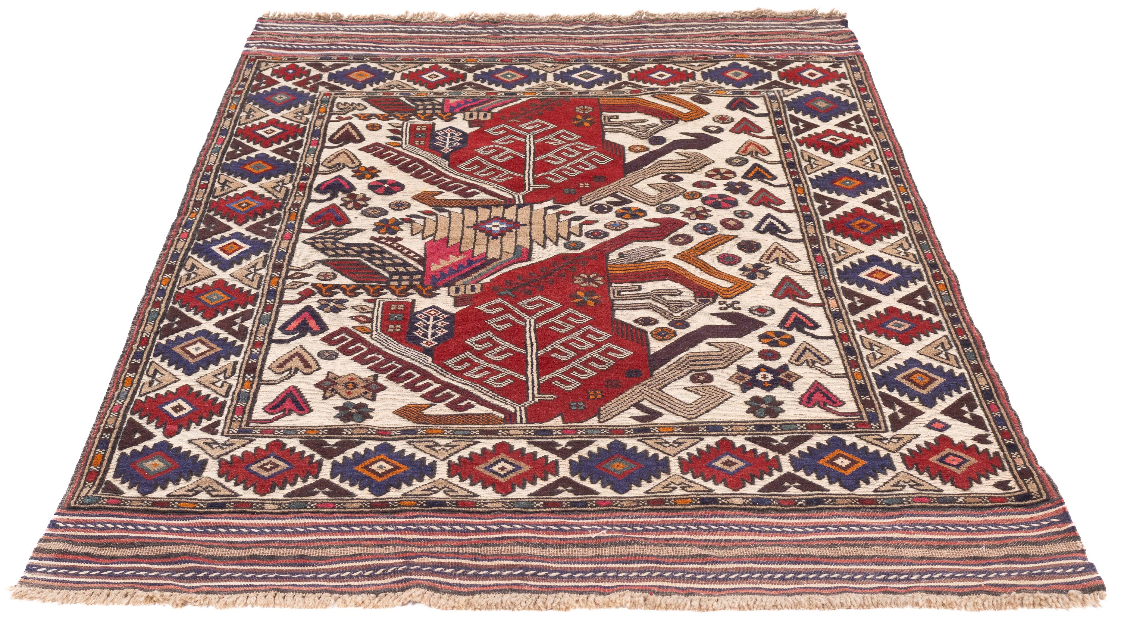 New Pakistan Soumak Rug 4'3 x 6'4