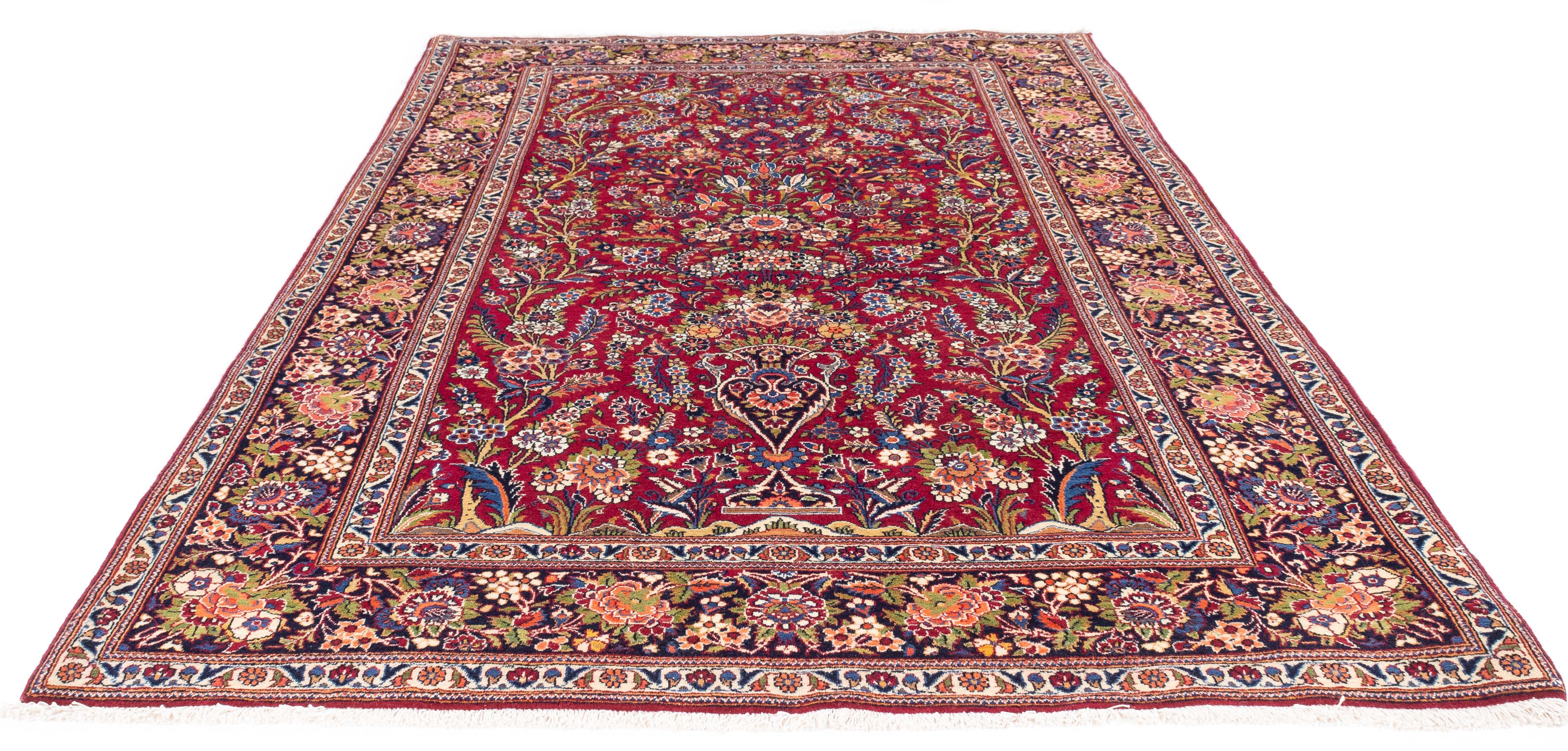 Vintage Persian Kashan Rug <br> 4'4 x 7'2