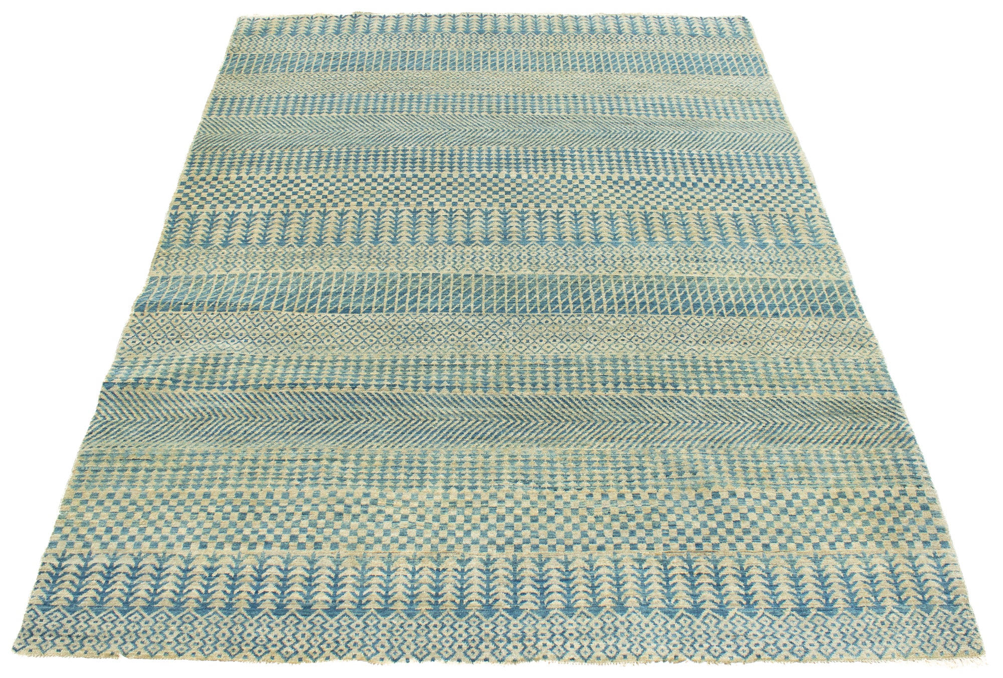 Illusion Contemporary Green  Rug <br> 5'0 × 6'10