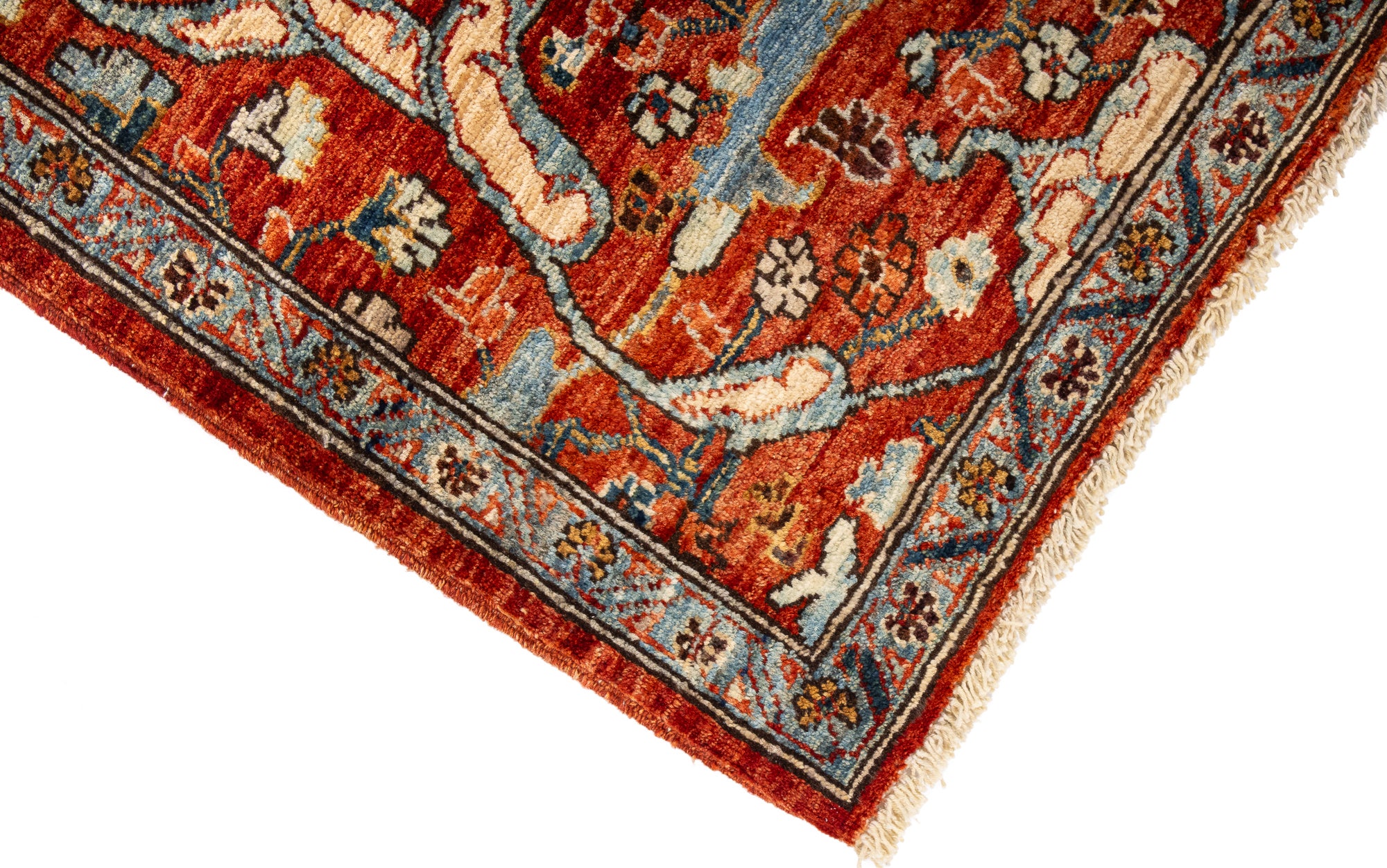 Red Afghan Serapi Rug <br> 3'2' x 4'11'