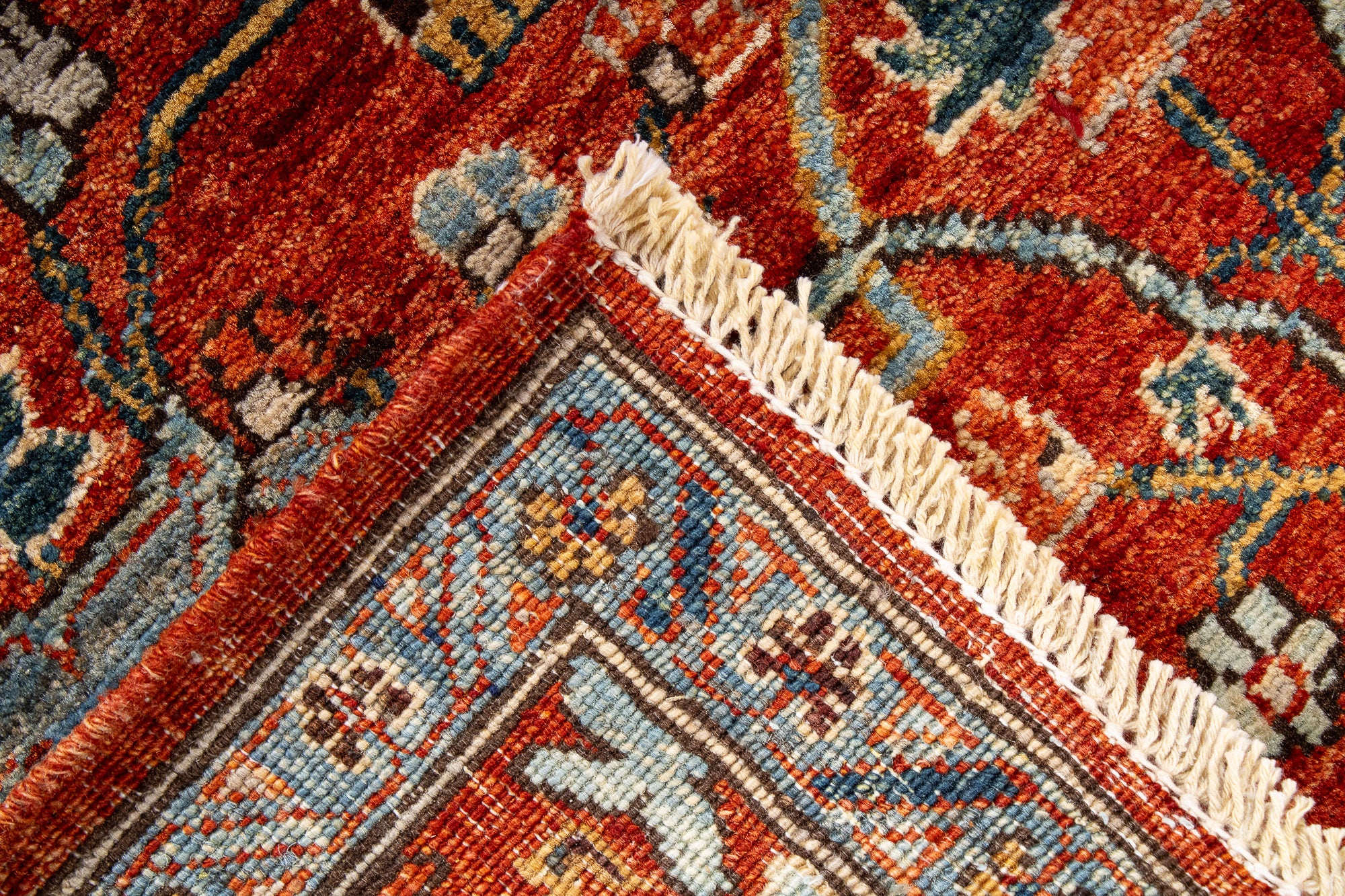 Red Afghan Serapi Rug <br> 3'2' x 4'11'