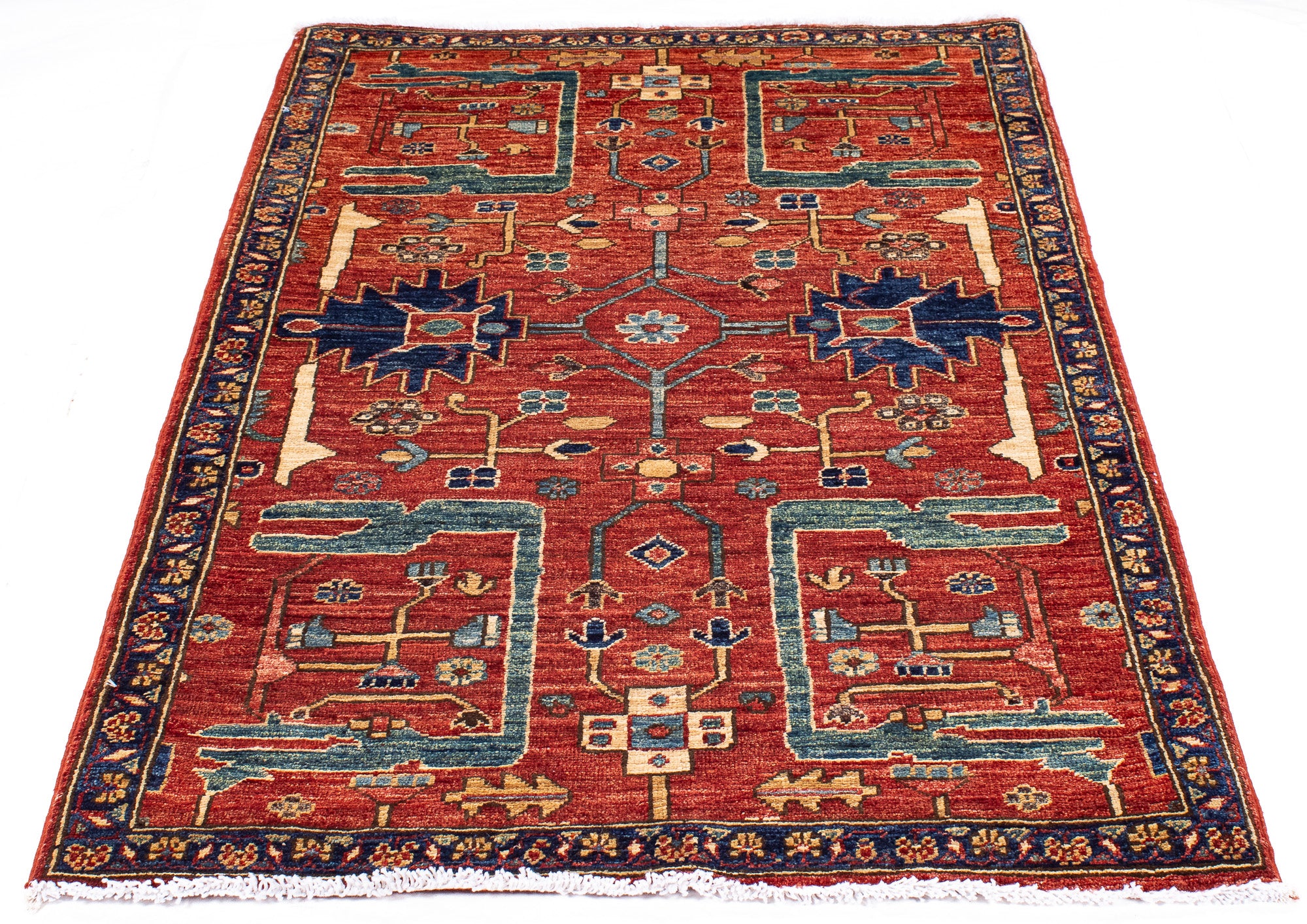 Afghan Serapi Heriz Rug <br> 3'1' x 5'1'